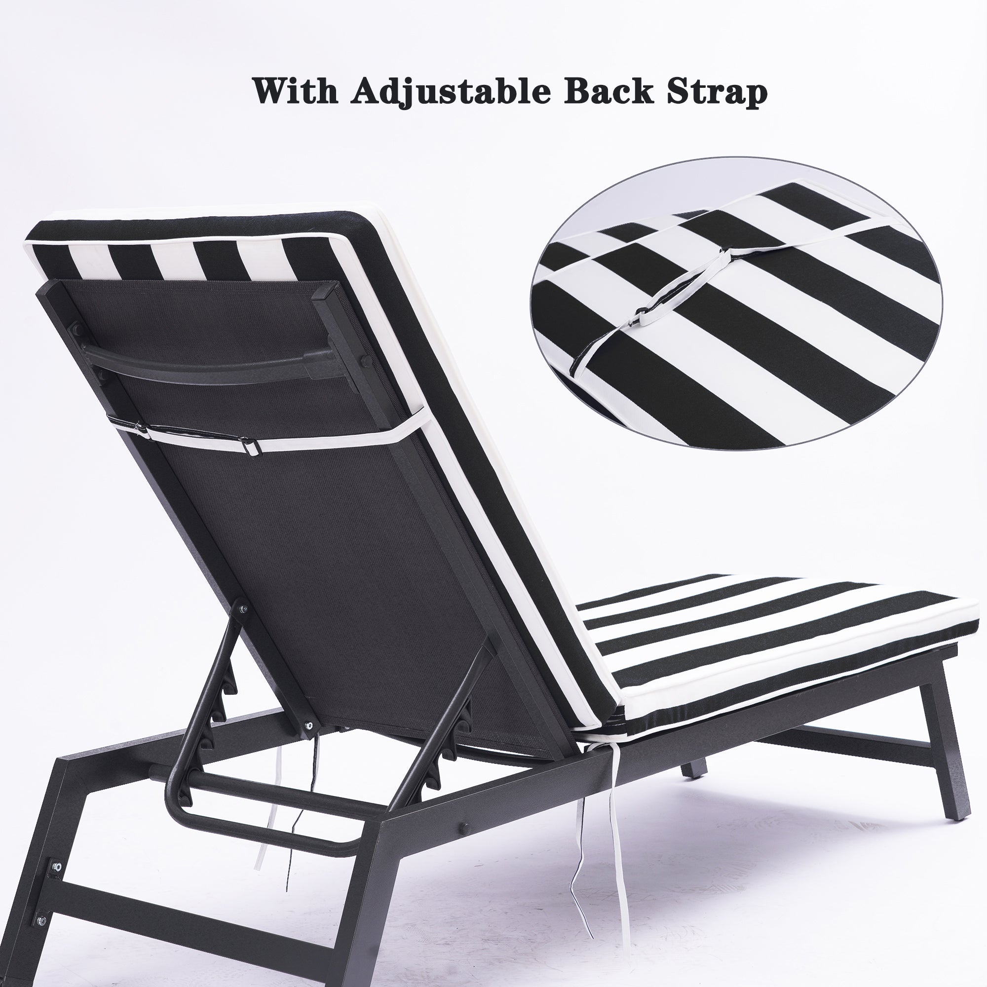 22.05 in. x 74.41 in. 2PCS Set Patio Outdoor Lounge Chair Cushion Replacement