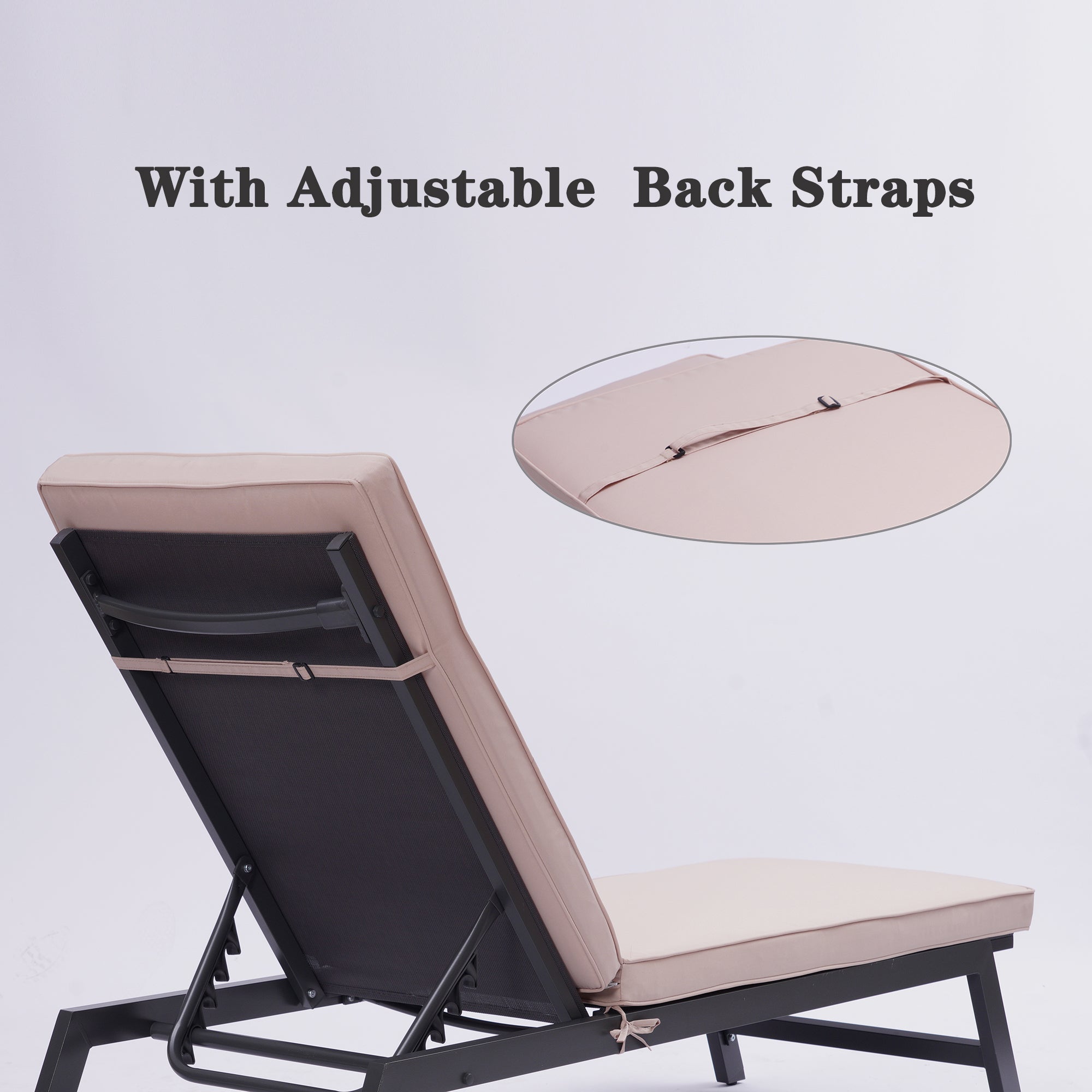 22.05 in. x 74.41 in. 2PCS Set Patio Outdoor Lounge Chair Cushion Replacement