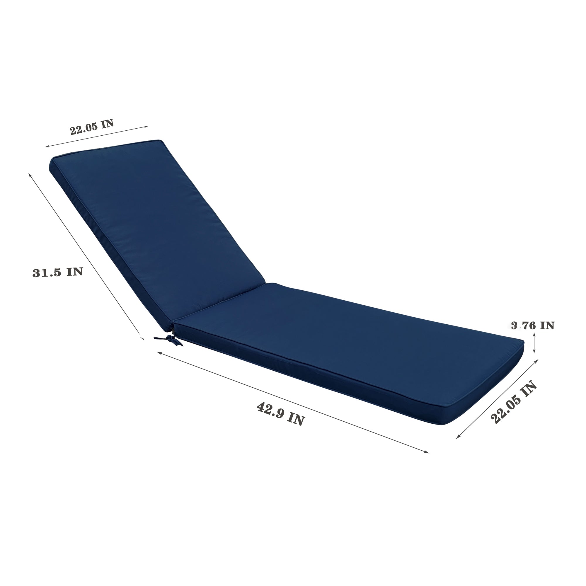 22.05 in. x 74.41 in. 2PCS Set Patio Outdoor Lounge Chair Cushion Replacement