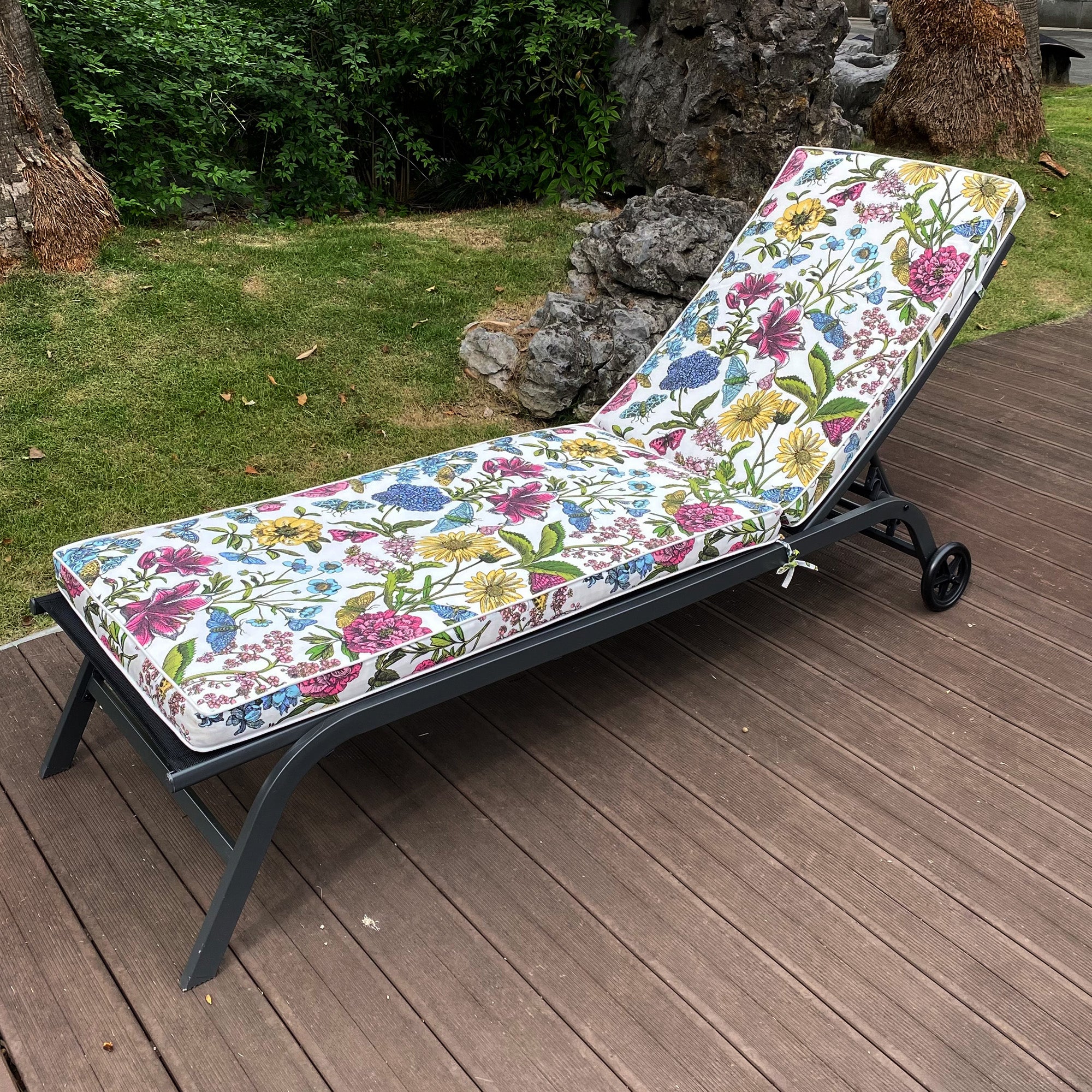 22.05 in. x 74.41 in. 2PCS Set Patio Outdoor Lounge Chair Cushion Replacement
