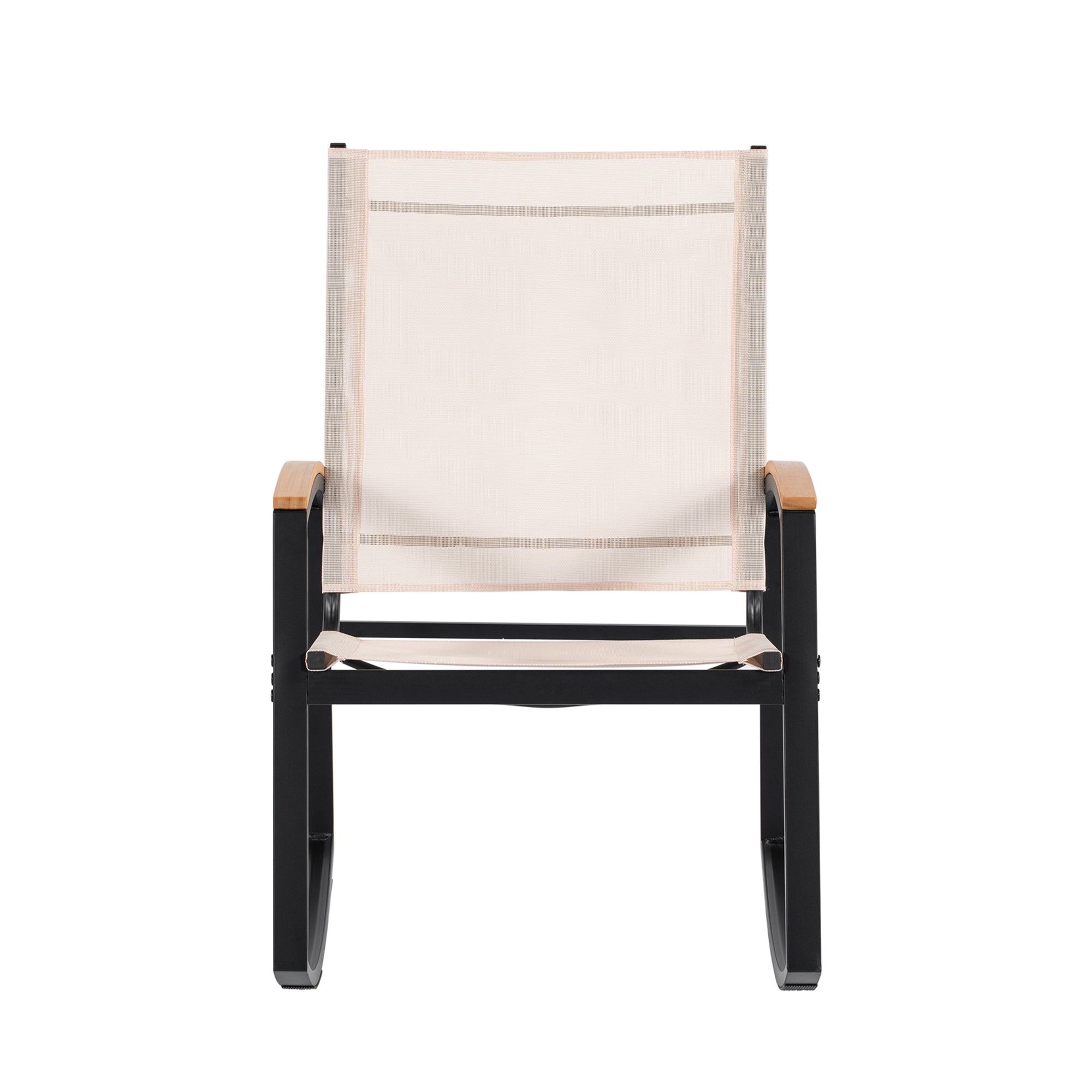 3 Piece Outdoor Black Rocking Patio conversation Set