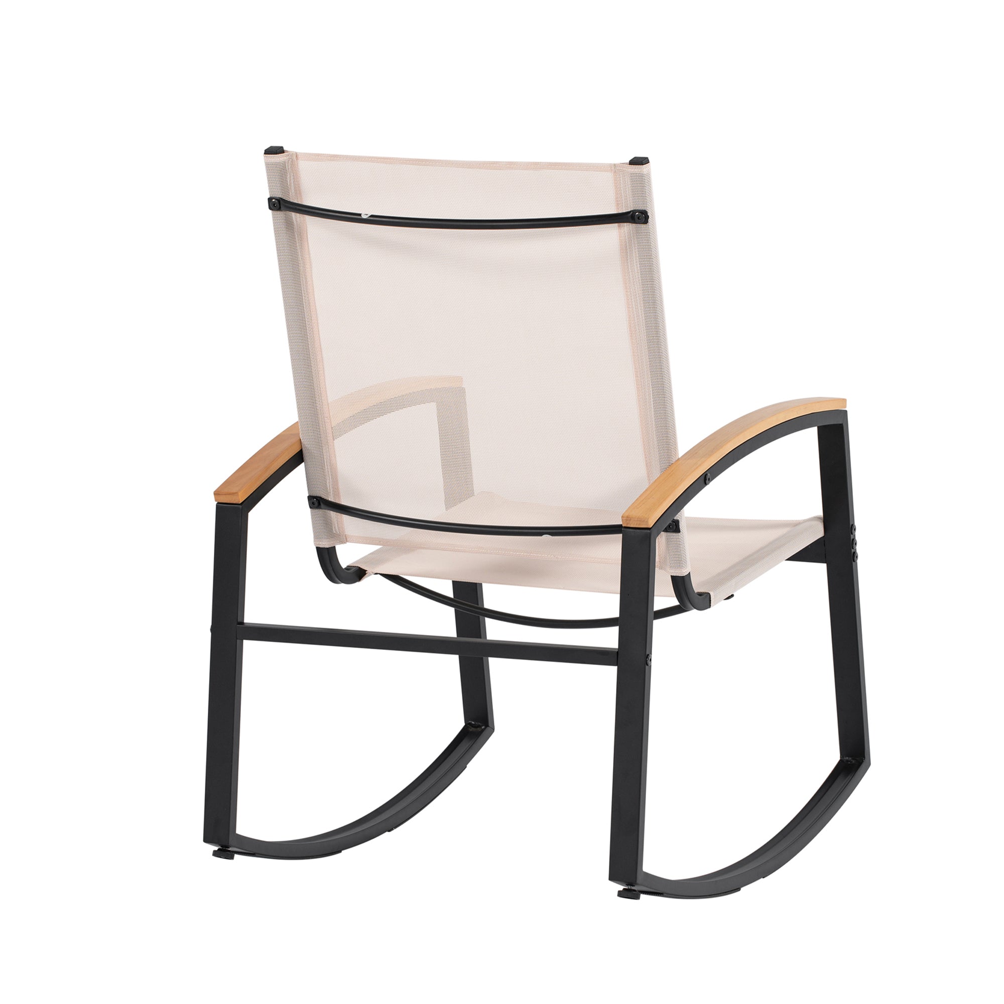 3 Piece Outdoor Black Rocking Patio conversation Set