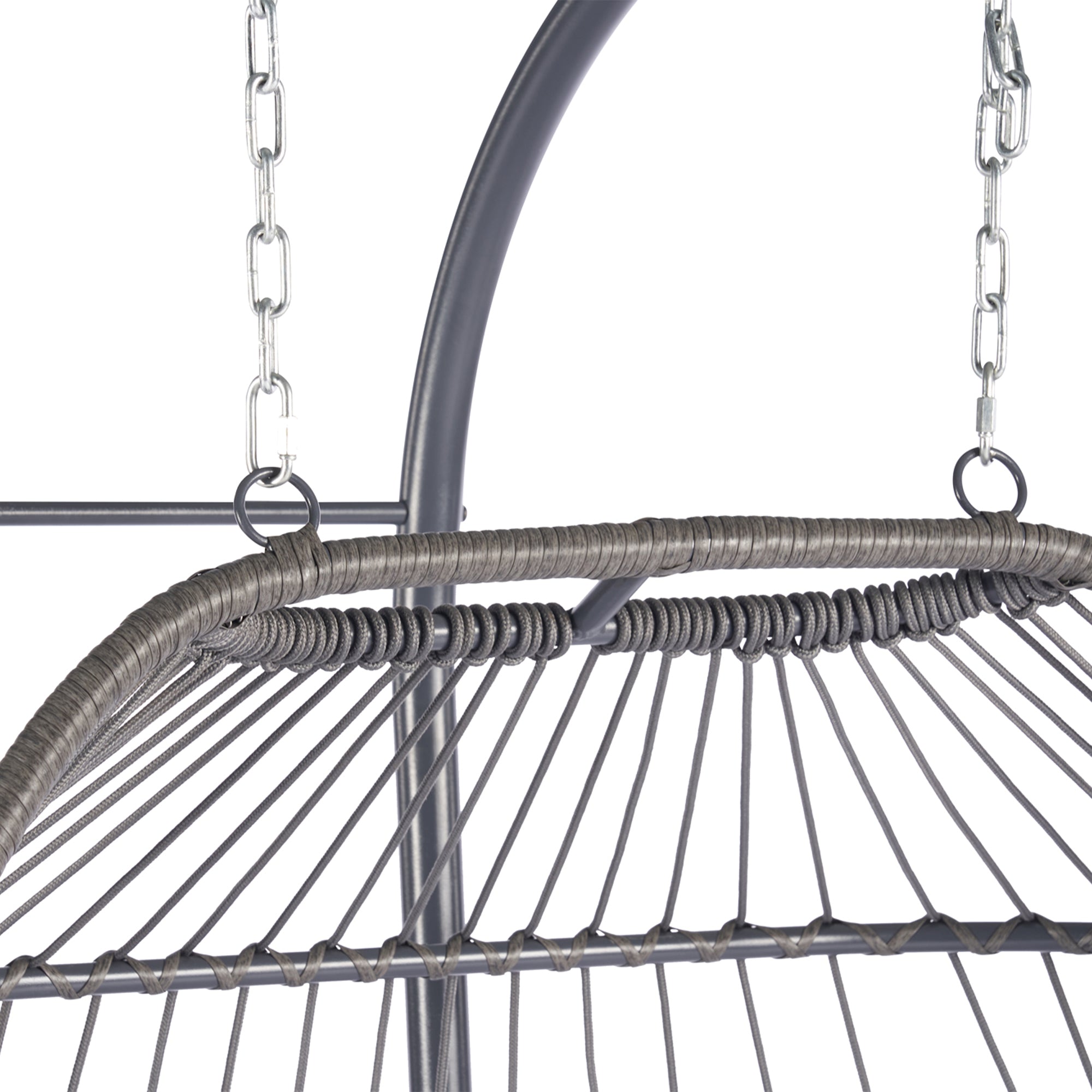 2 Person Wicker Rattan Patio Hanging Swing Egg Chair with Cushion