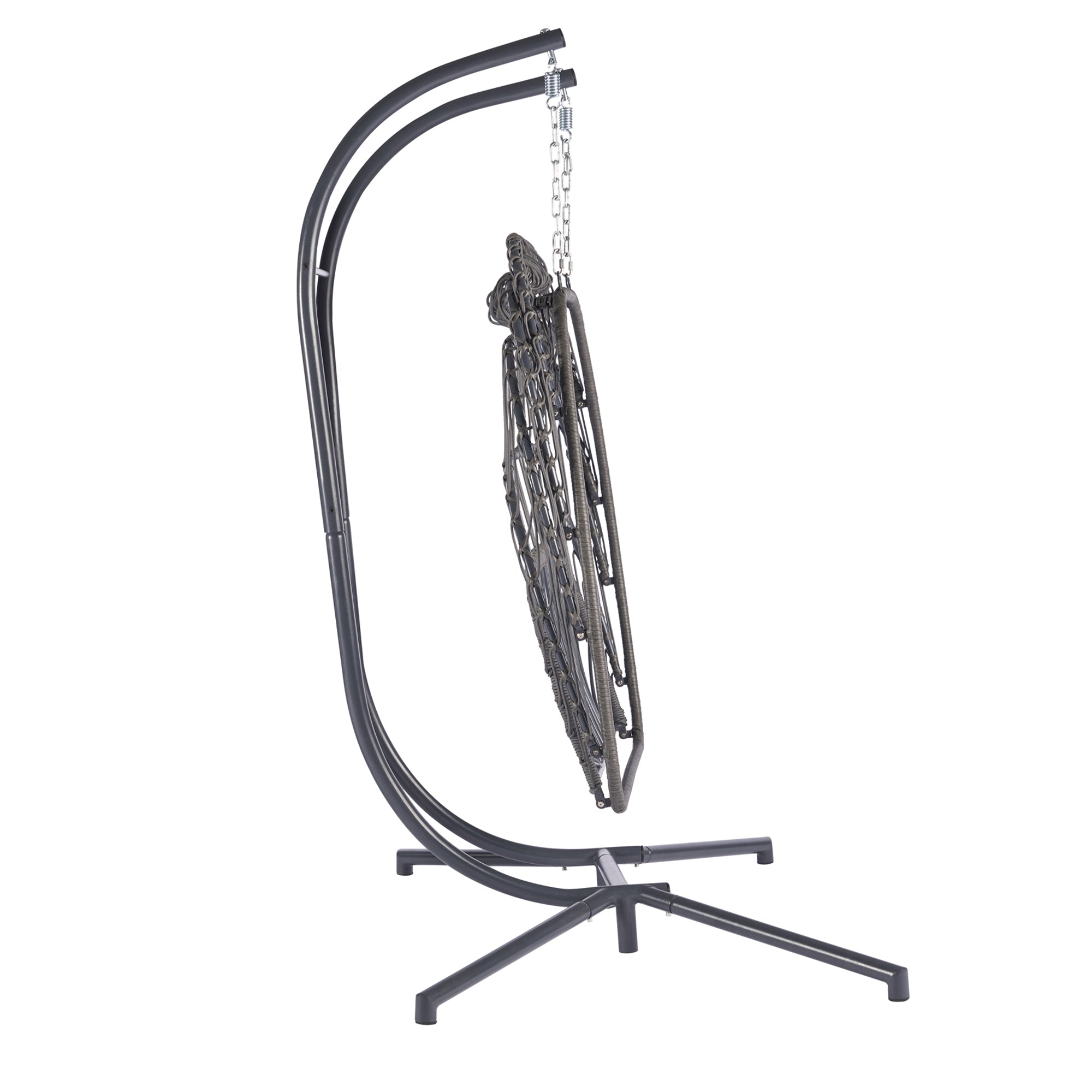 2 Person Wicker Rattan Patio Hanging Swing Egg Chair with Cushion