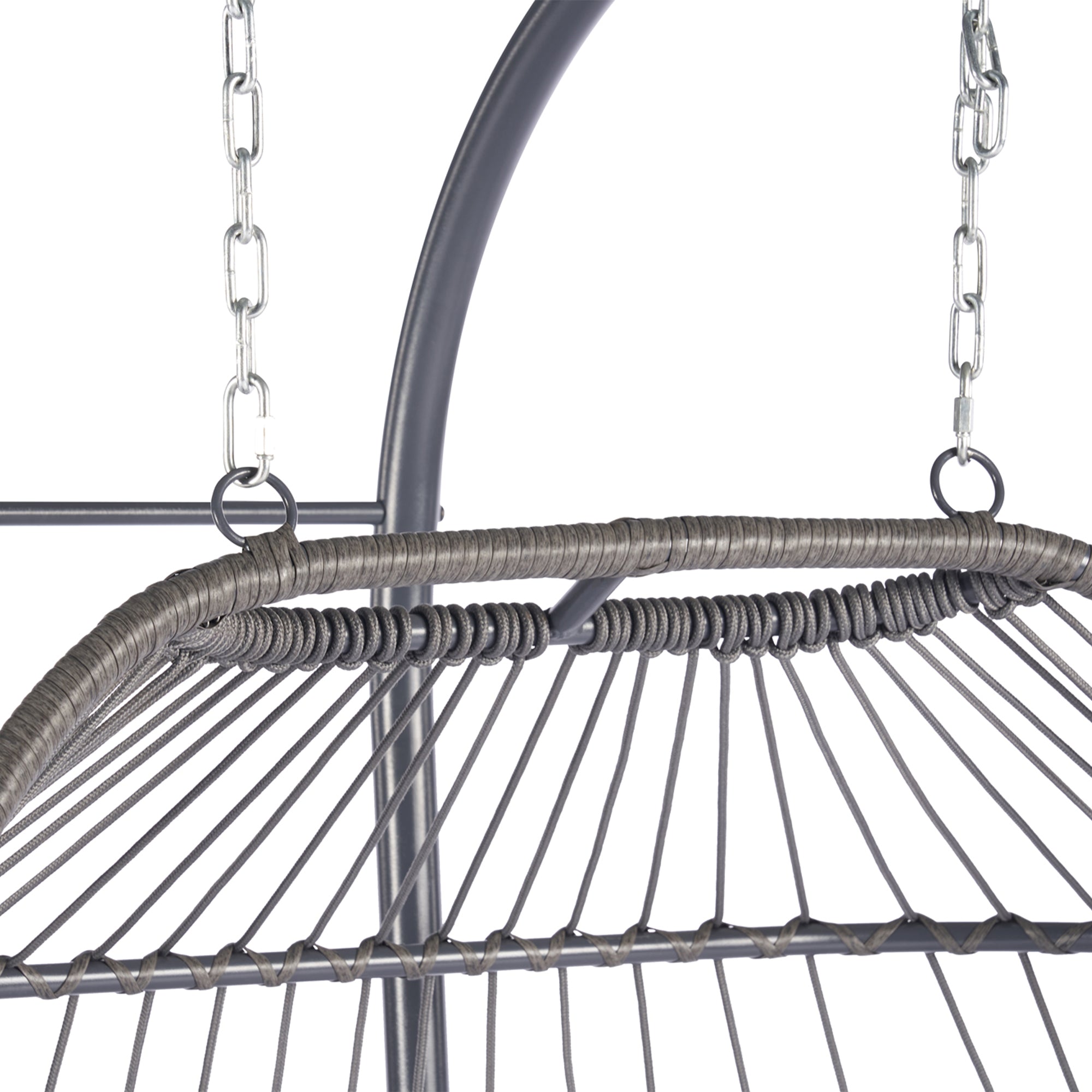 2 Person Wicker Rattan Patio Hanging Swing Egg Chair with Cushion