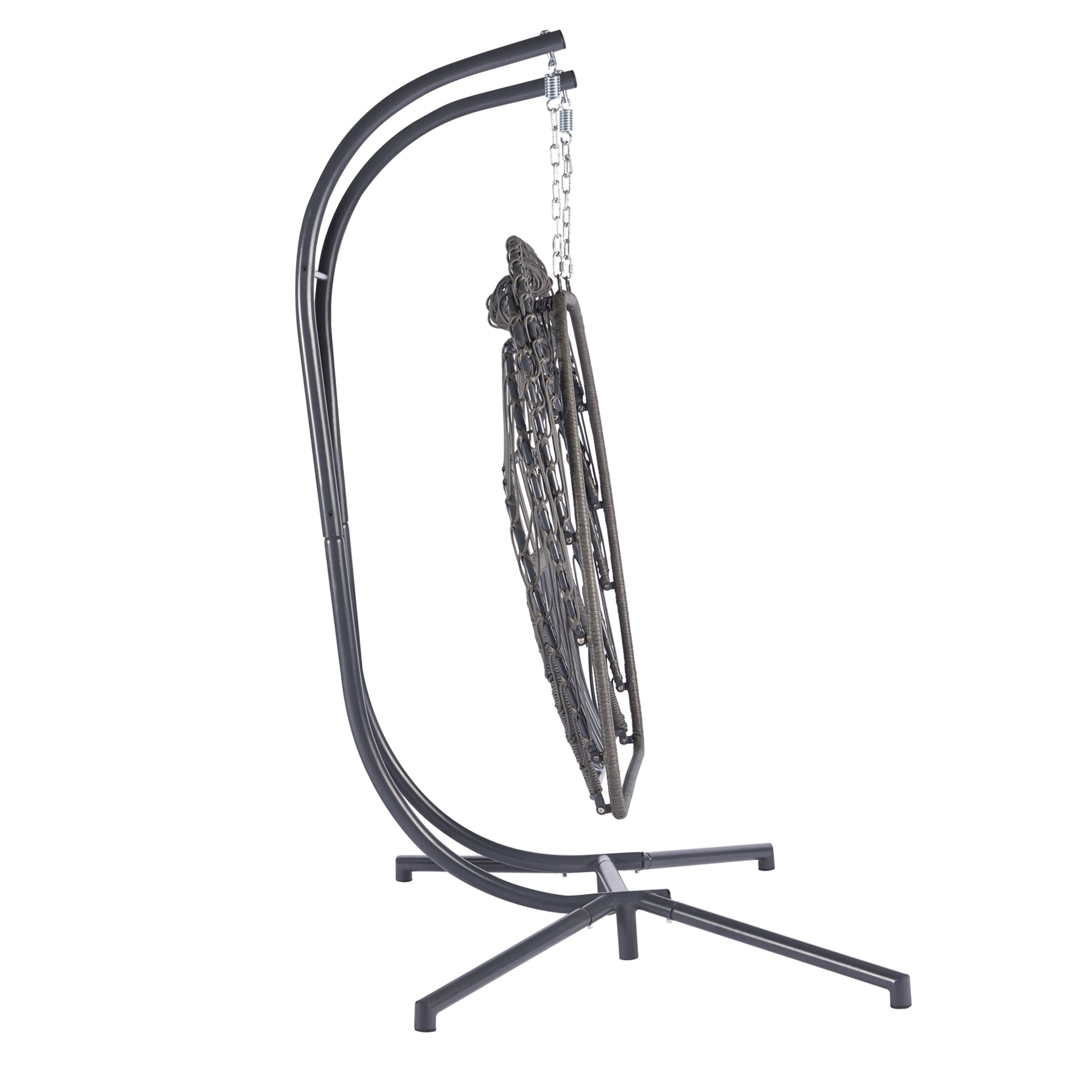 2 Person Wicker Rattan Patio Hanging Swing Egg Chair with Cushion