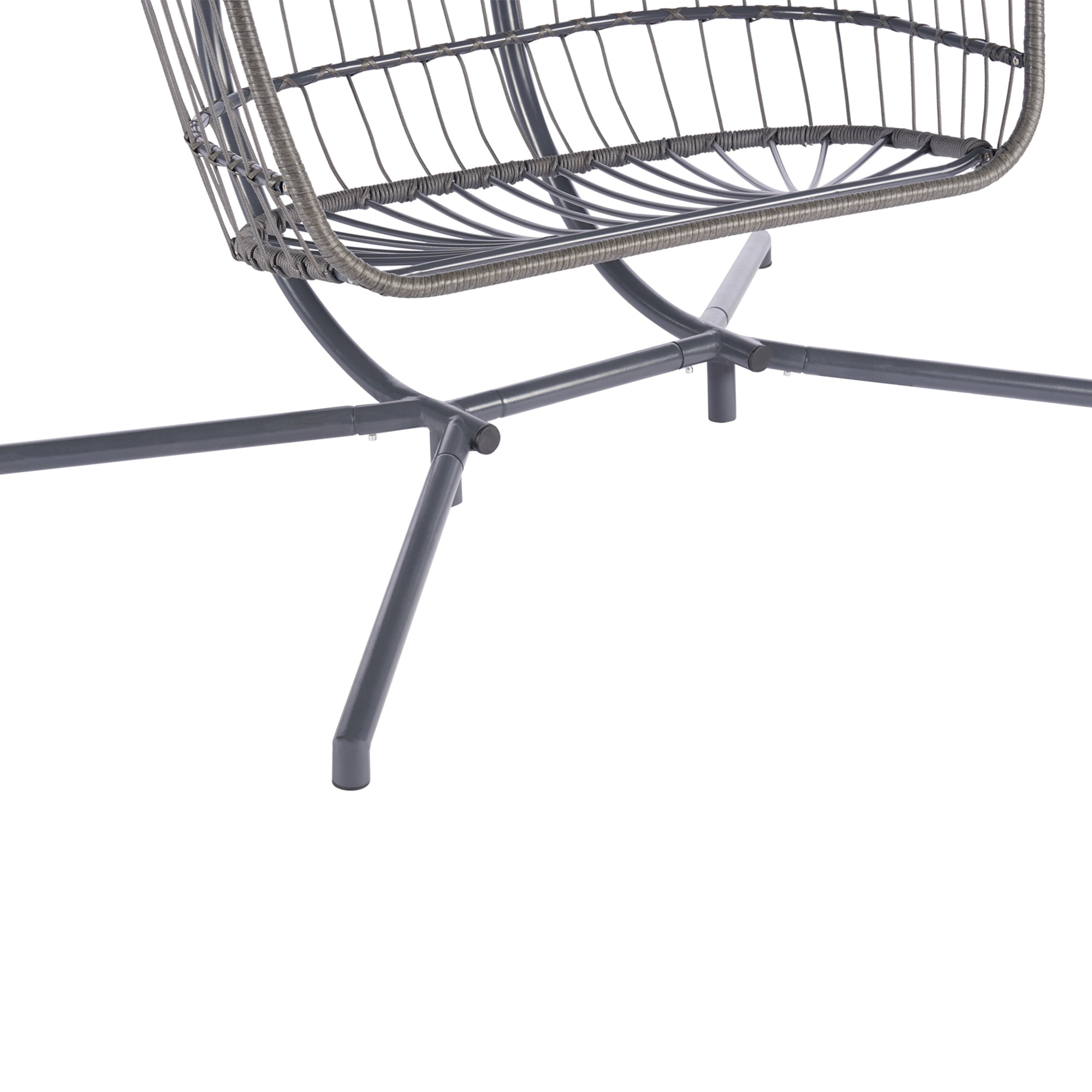 2 Person Wicker Rattan Patio Hanging Swing Egg Chair with Cushion