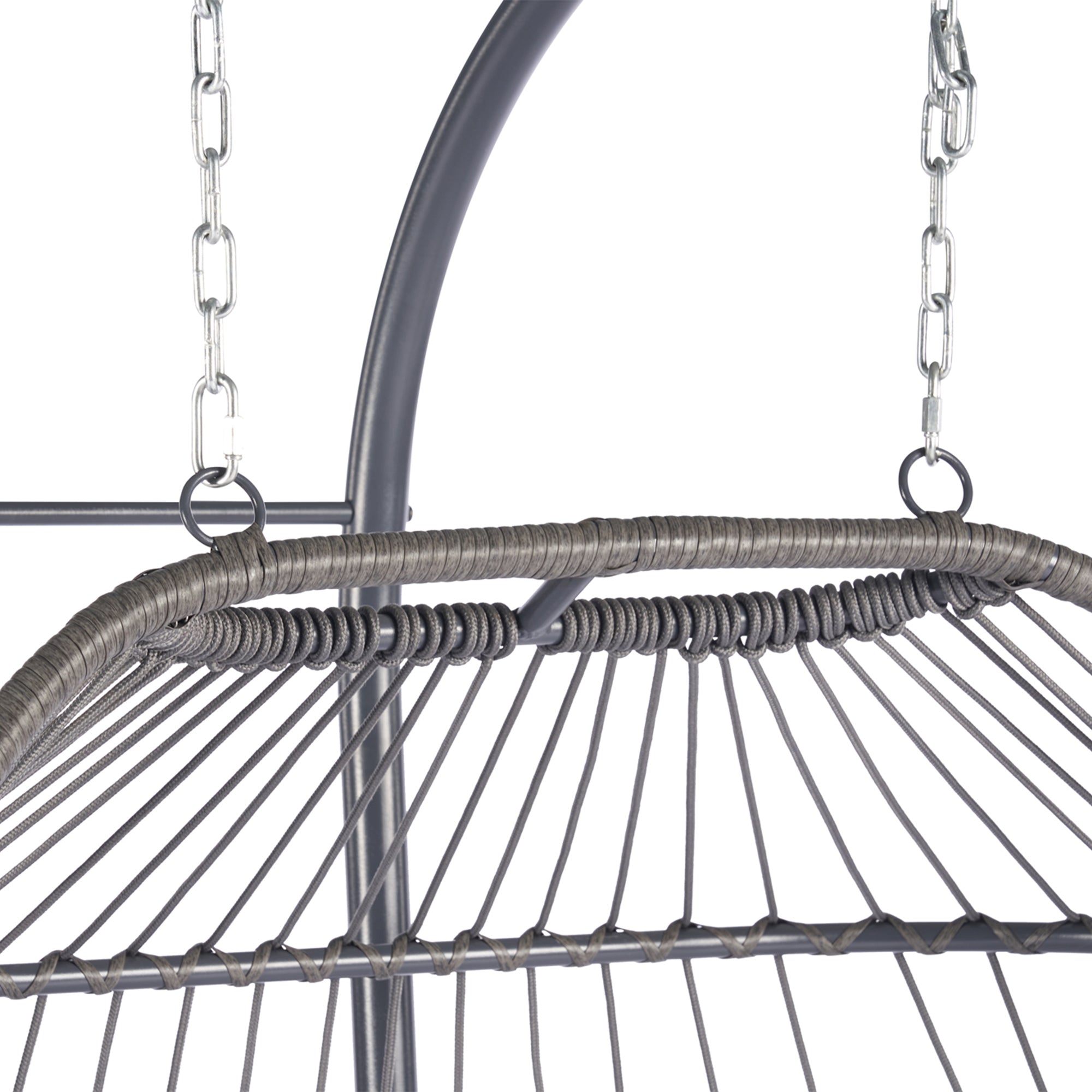 2 Person Wicker Rattan Patio Hanging Swing Egg Chair with Cushion