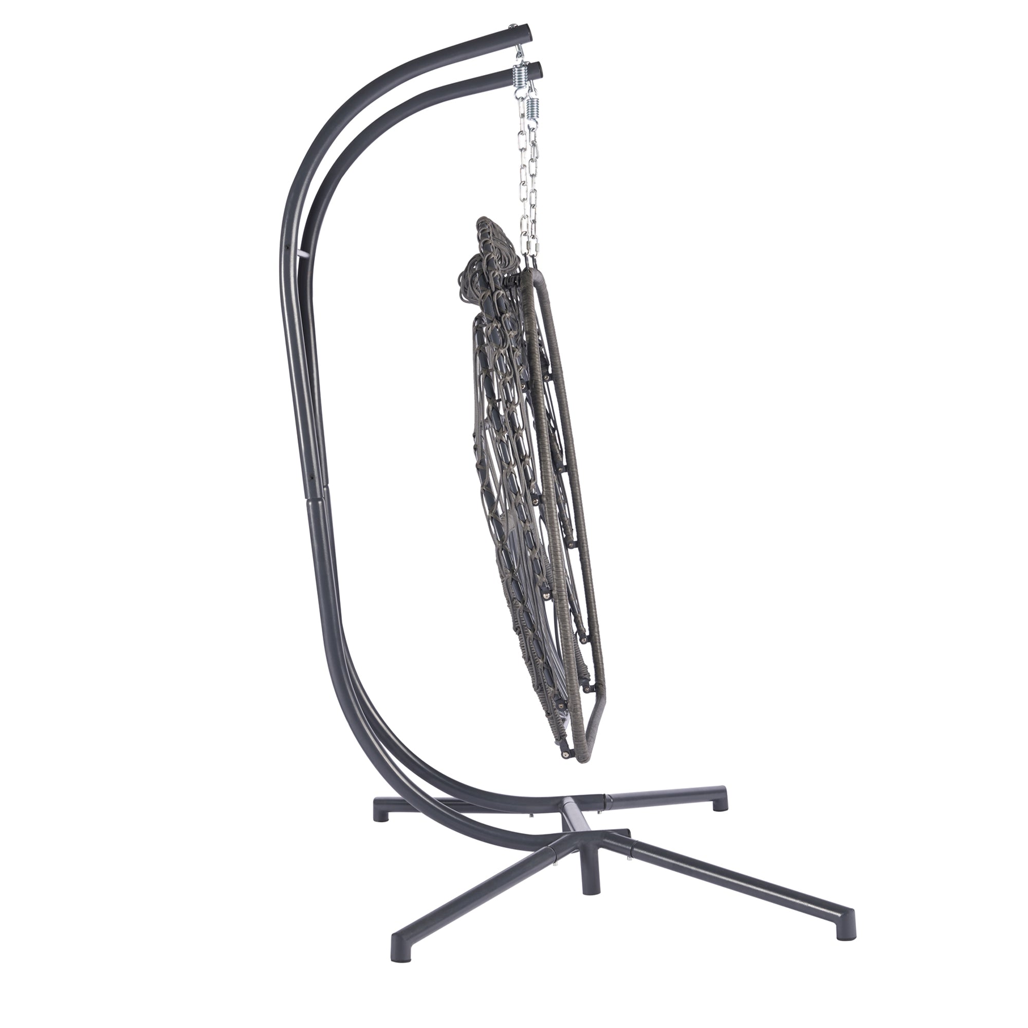 2 Person Wicker Rattan Patio Hanging Swing Egg Chair with Cushion