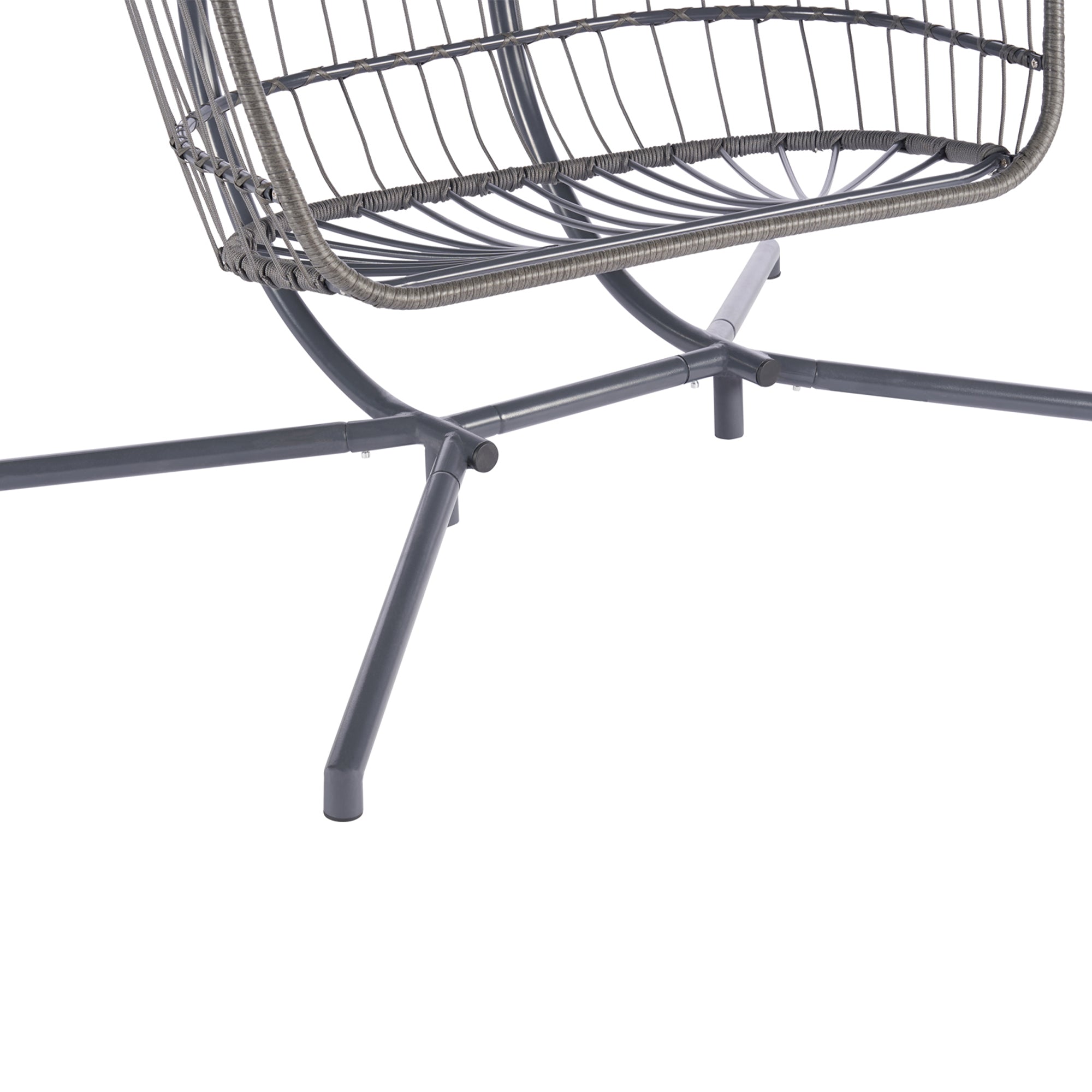 2 Person Wicker Rattan Patio Hanging Swing Egg Chair with Cushion