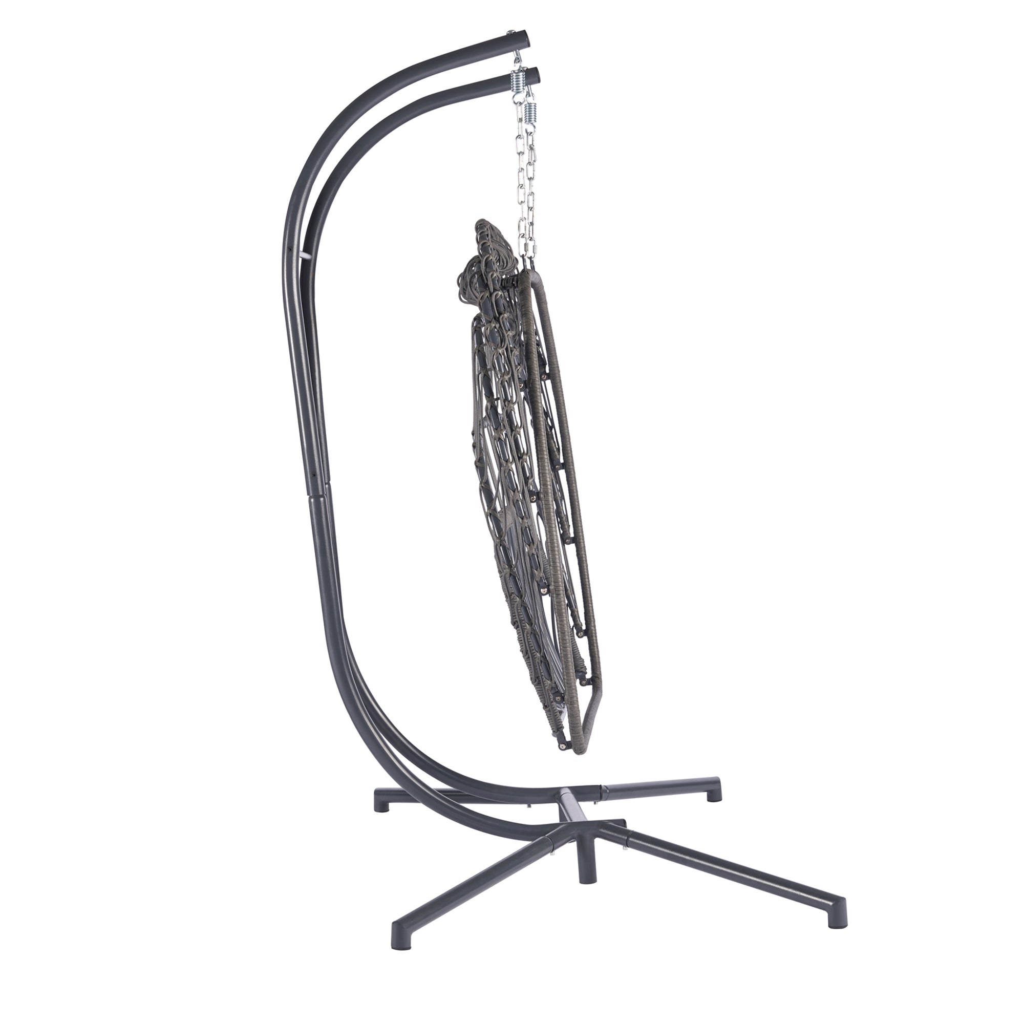 2 Person Wicker Rattan Patio Hanging Swing Egg Chair with Cushion