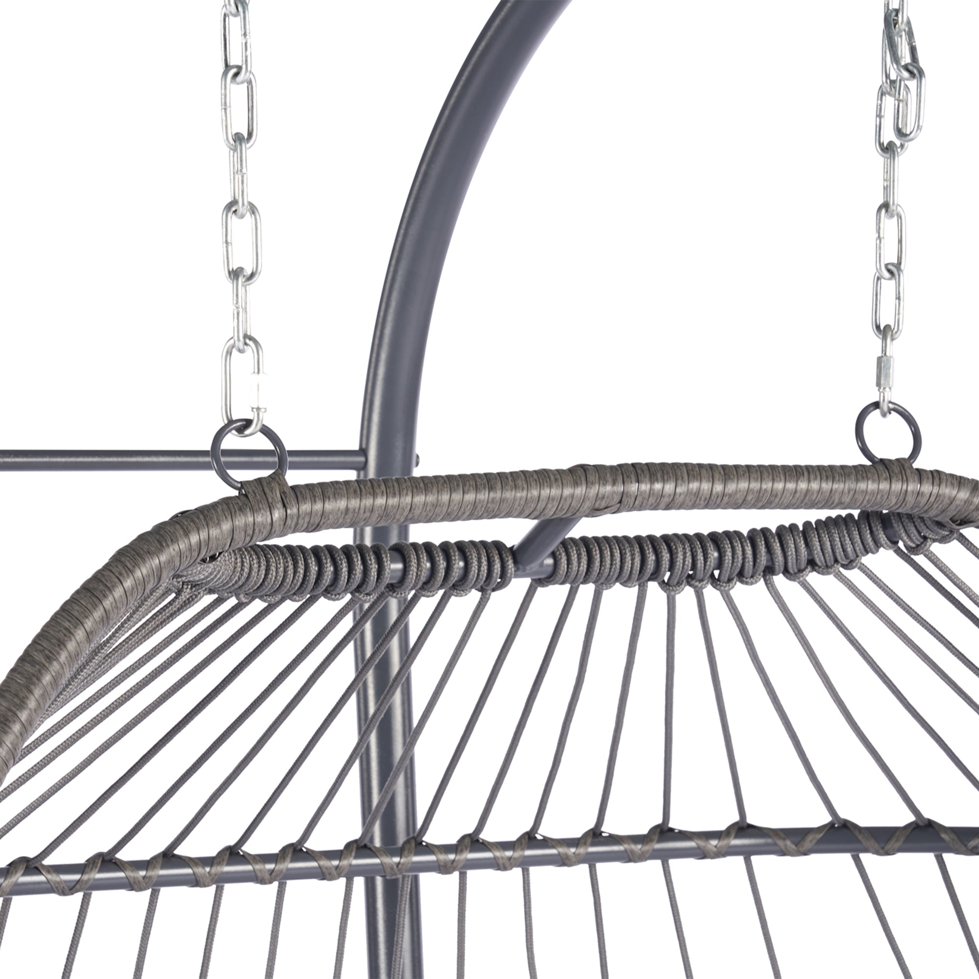 2 Person Wicker Rattan Patio Hanging Swing Egg Chair with Cushion
