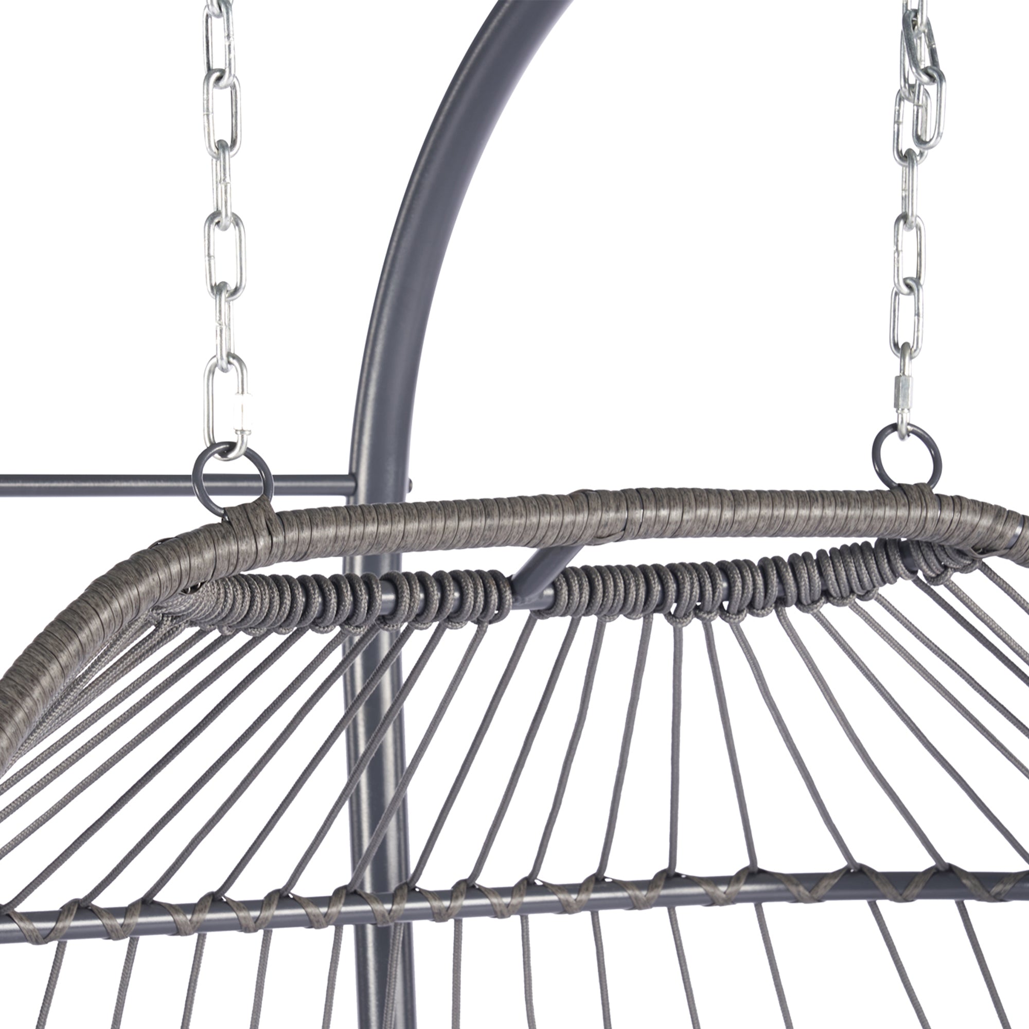 2 Person Wicker Rattan Patio Hanging Swing Egg Chair with Cushion