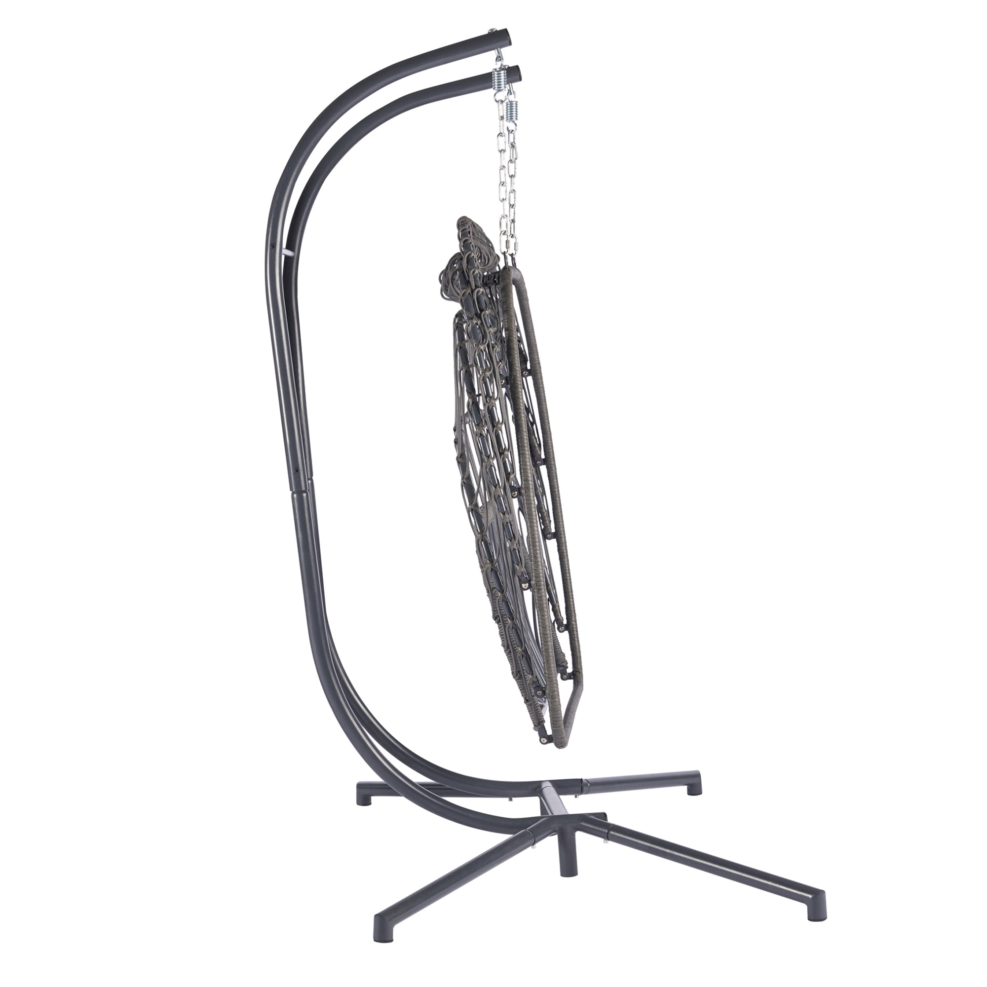 2 Person Wicker Rattan Patio Hanging Swing Egg Chair with Cushion