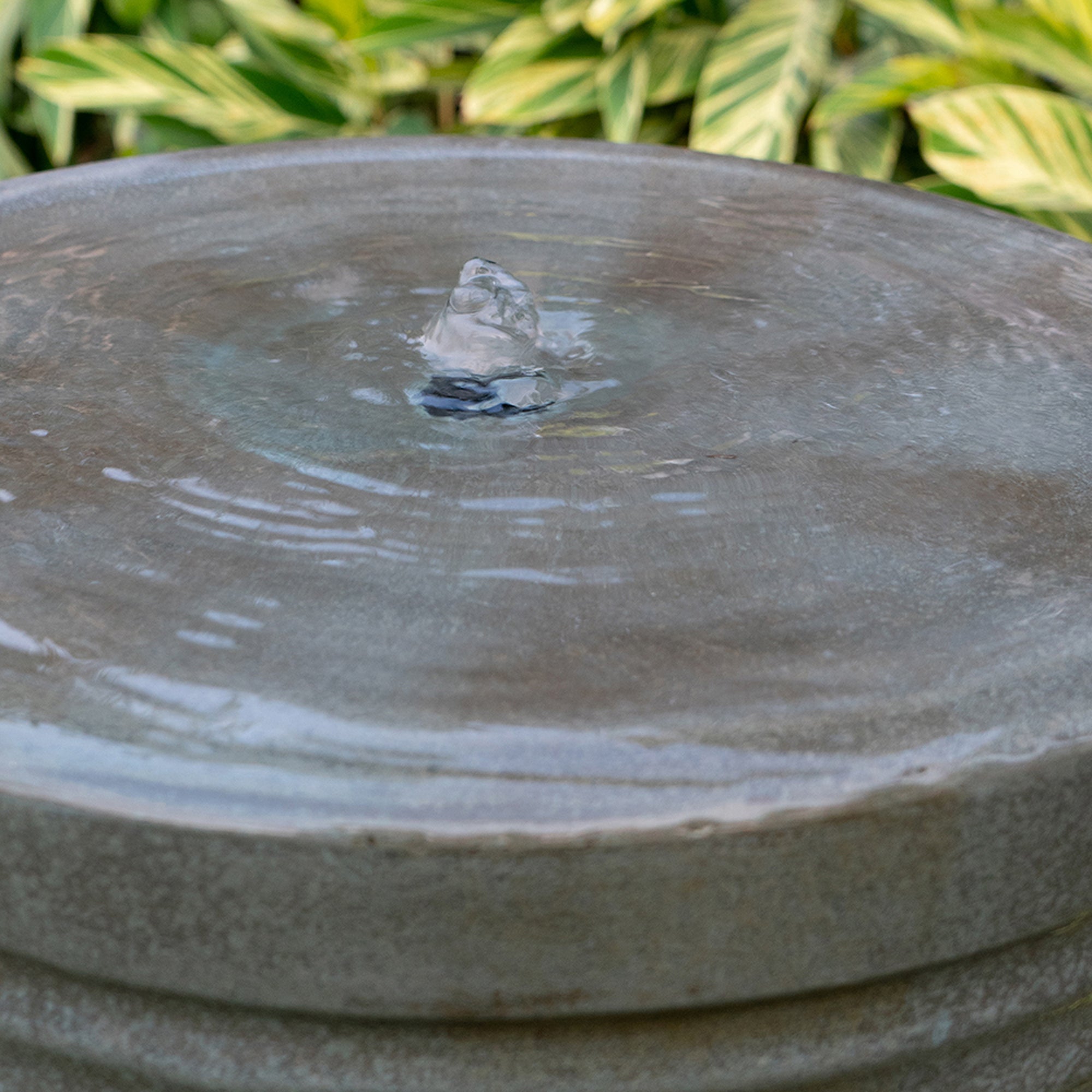 44 in. Tall Outdoor Round Cylinder Ribbed Tower Water Fountain with Rustic Base  BOEDFF02AGN-R