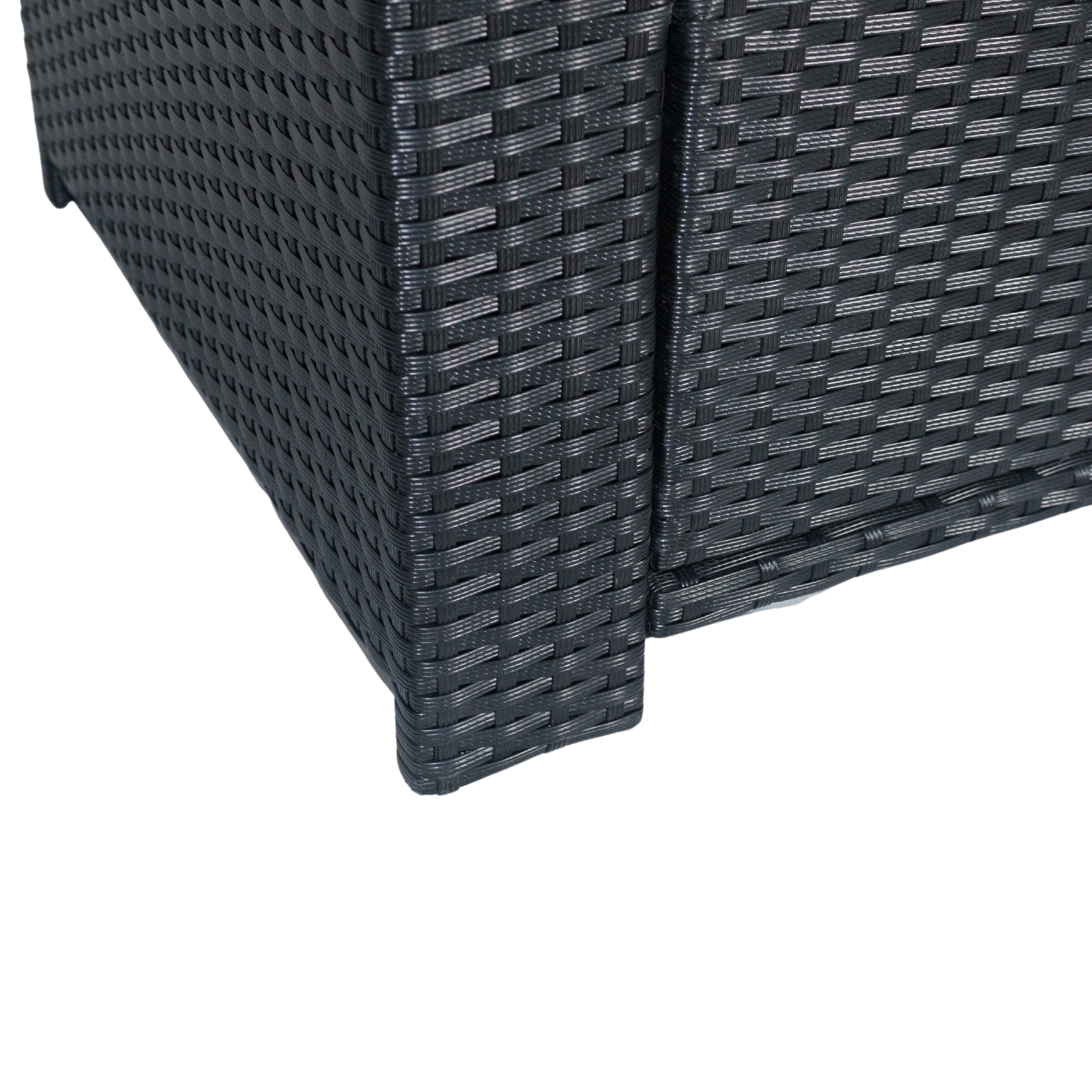 5-Piece Outdoor Patio wicker Conversation Set with 3 Storage Under Seat and Cushion JMELEPCS03B-GR