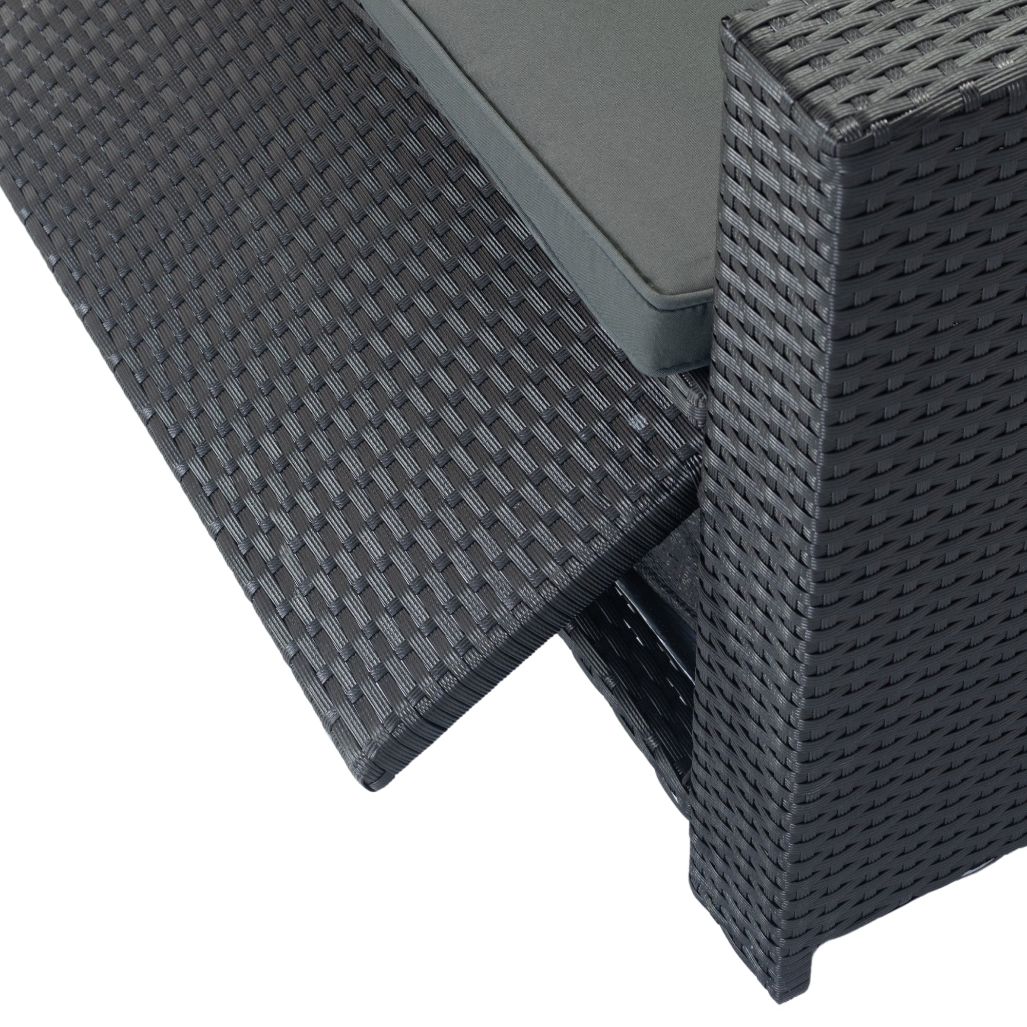 5-Piece Outdoor Patio wicker Conversation Set with 3 Storage Under Seat and Cushion JMELEPCS03B-GR