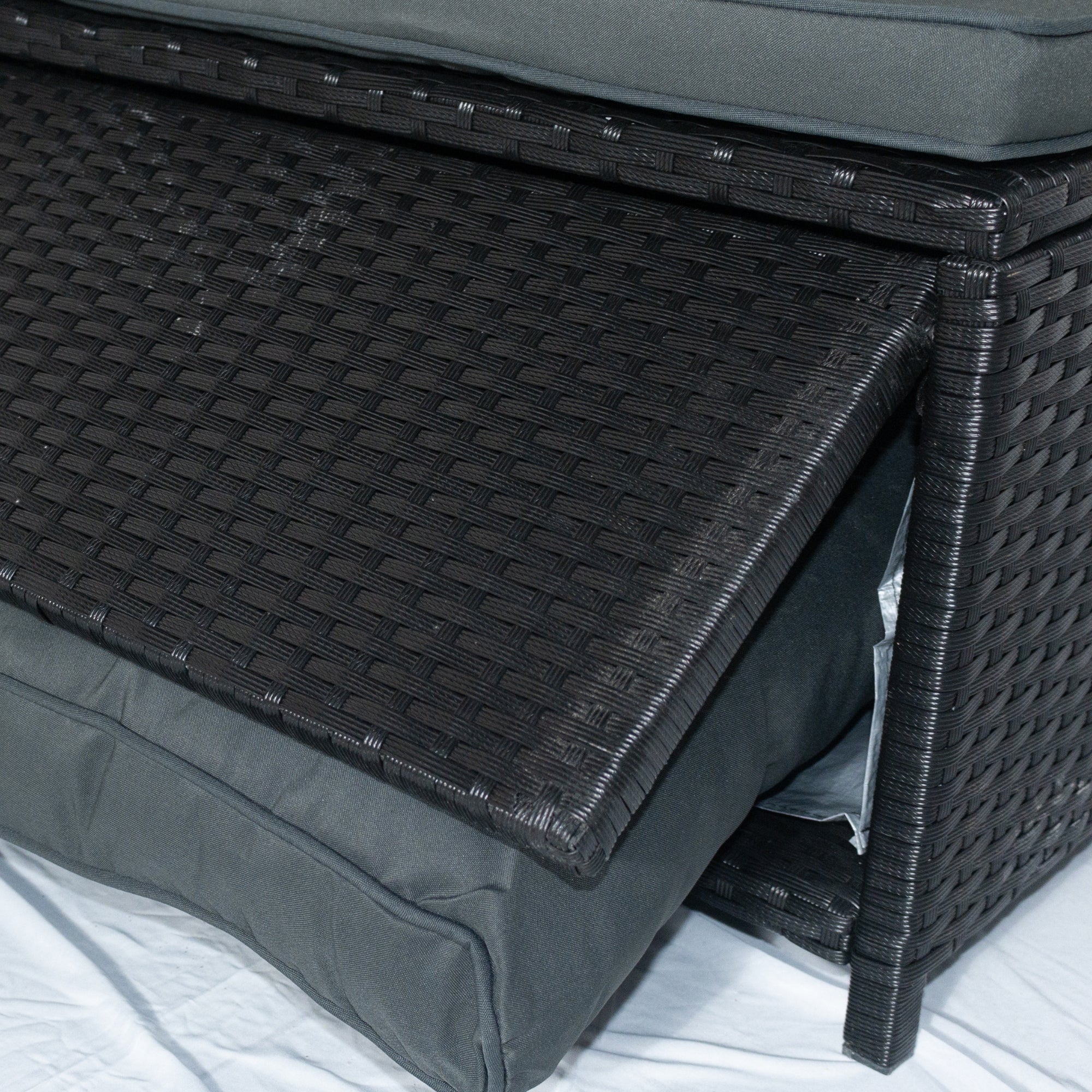 5-Piece Outdoor Patio wicker Conversation Set with 3 Storage Under Seat and Cushion JMELEPCS03B-GR