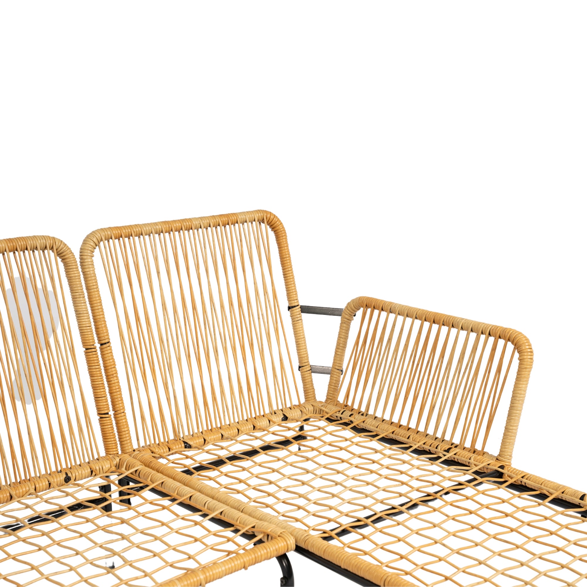 3-Pieces Outdoor Patio Wicker Furniture Sets with Table and Creme Cushion BOELEPS09NY-CR