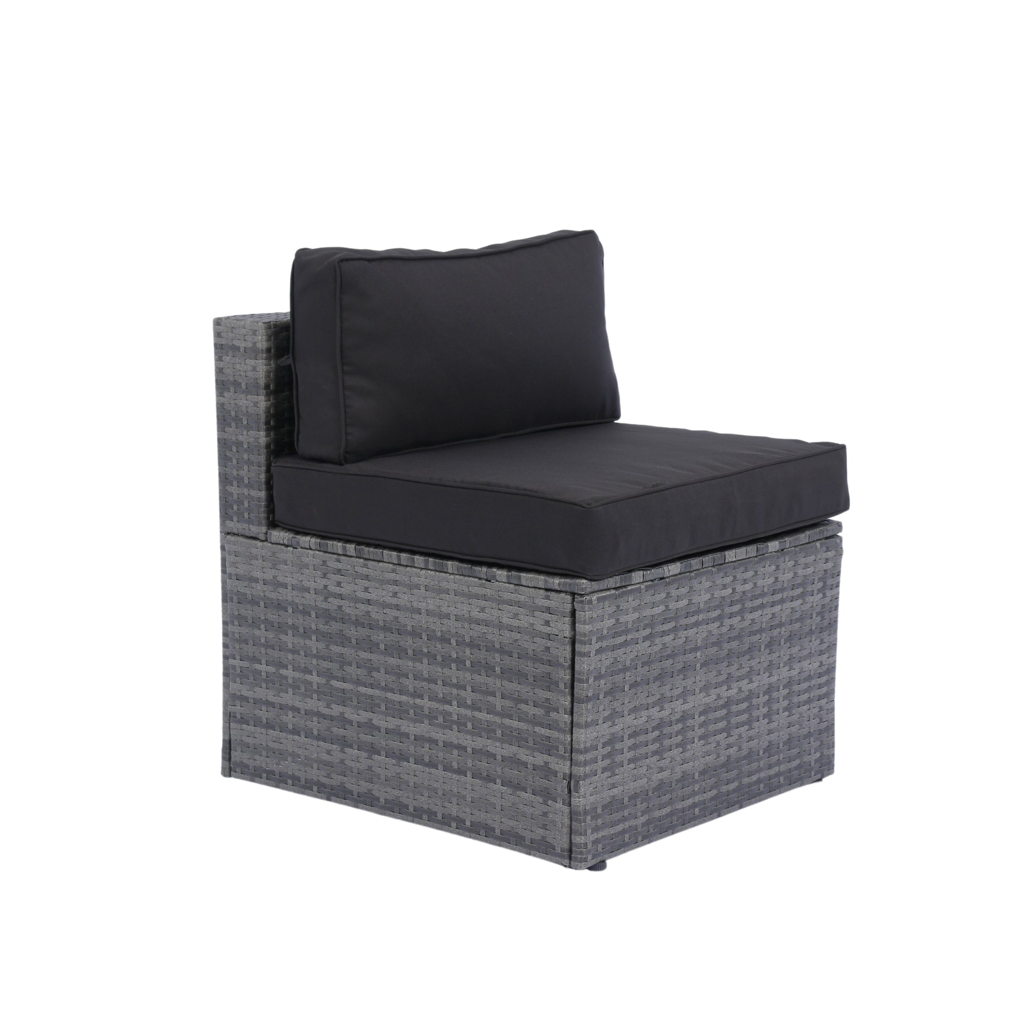 5-Pieces Outdoor PE Rattan sectional Sofa Set with 2 Pillows and Cushion BOELEPS14GR-B