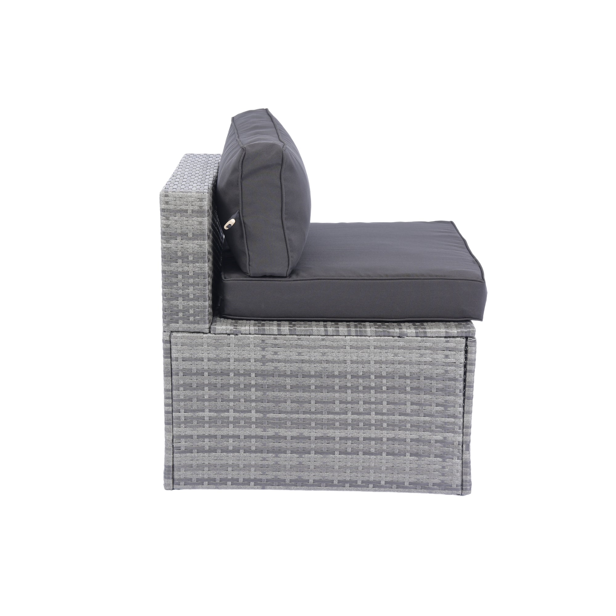 5-Pieces Outdoor PE Rattan sectional Sofa Set with 2 Pillows and Cushion BOELEPS14GR-B
