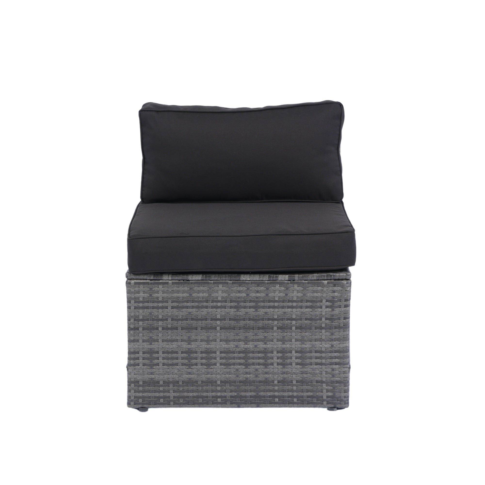 5-Pieces Outdoor PE Rattan sectional Sofa Set with 2 Pillows and Cushion BOELEPS14GR-B