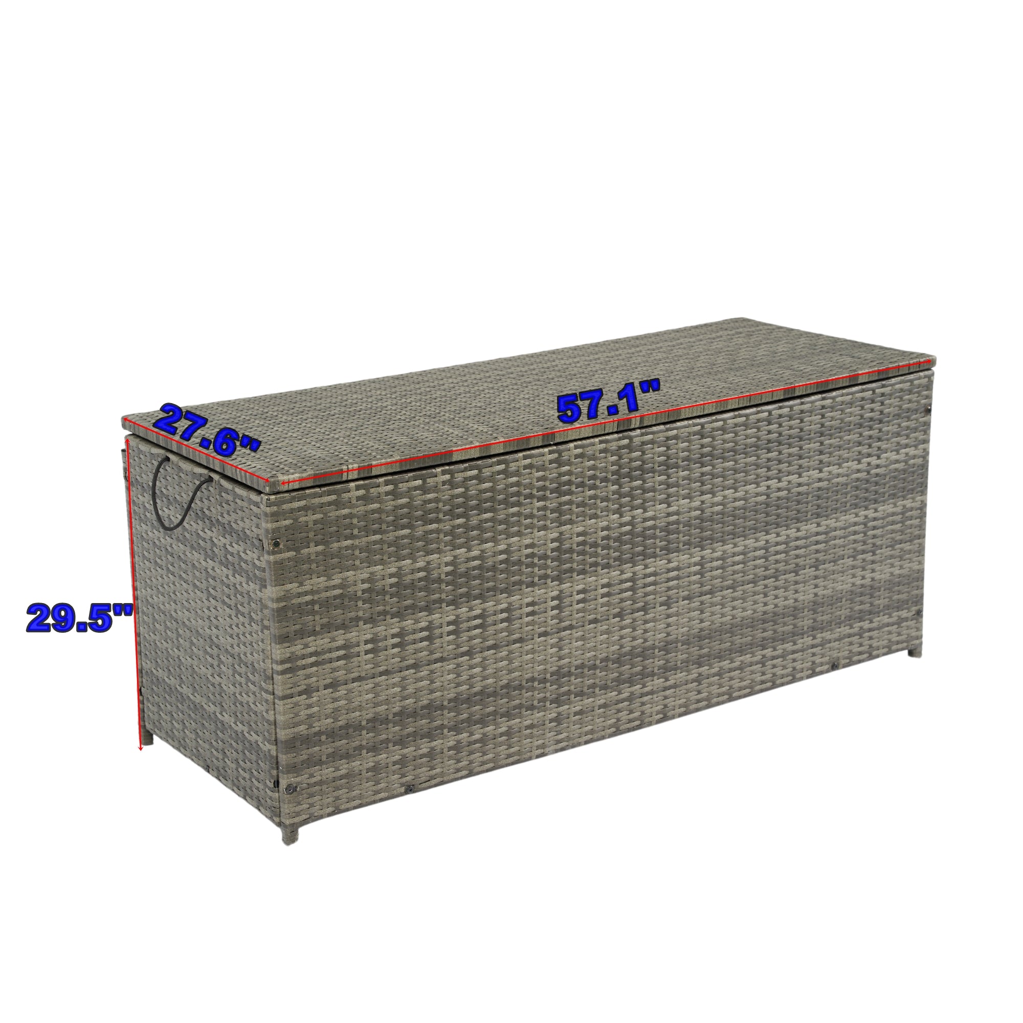 200 Gal. Gray Wicker Outdoor Deck Boxes with Lid BOELEPSTG02GR