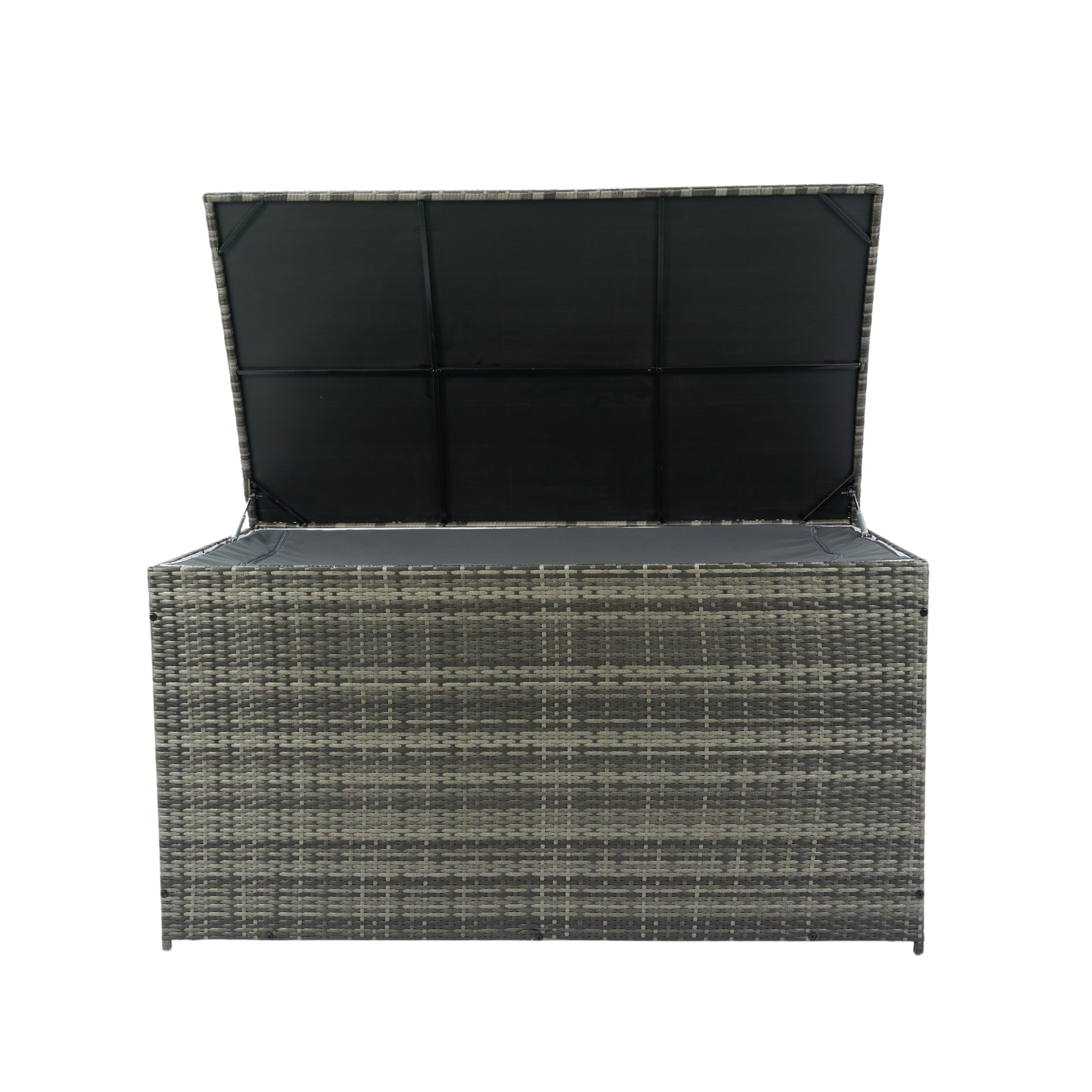 200 Gal. Gray Wicker Outdoor Deck Boxes with Lid BOELEPSTG02GR
