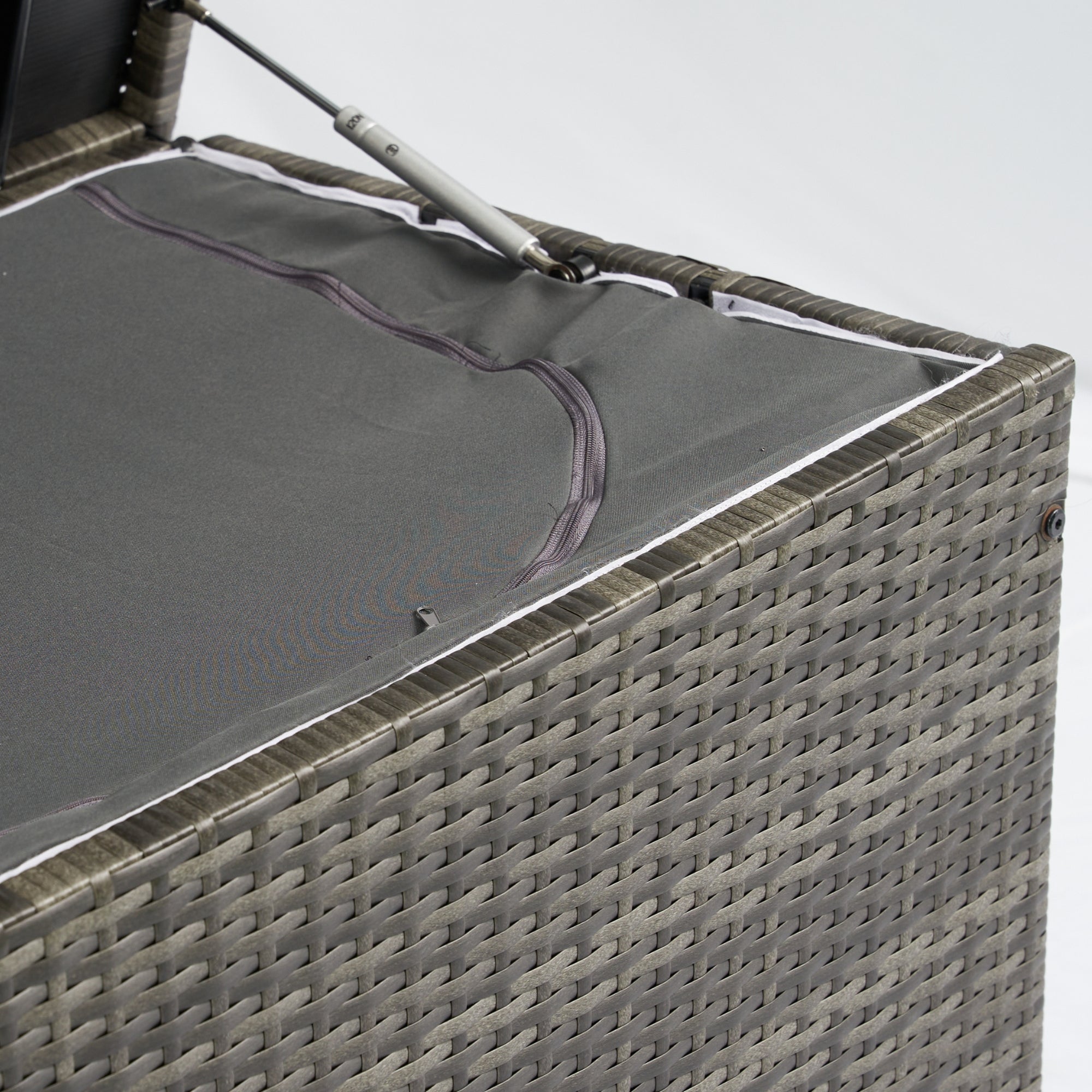 200 Gal. Gray Wicker Outdoor Deck Boxes with Lid BOELEPSTG02GR