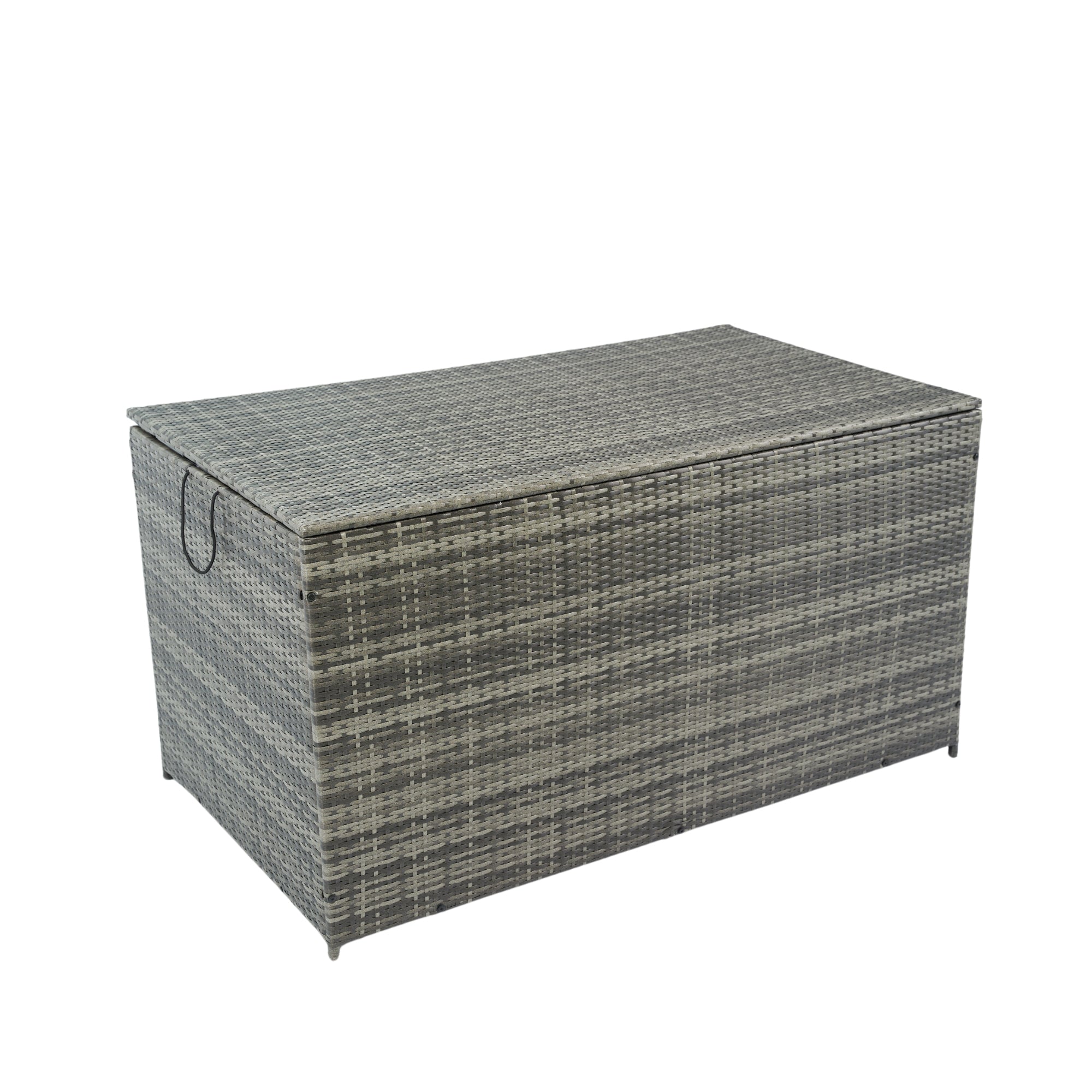 200 Gal. Gray Wicker Outdoor Deck Boxes with Lid BOELEPSTG02GR