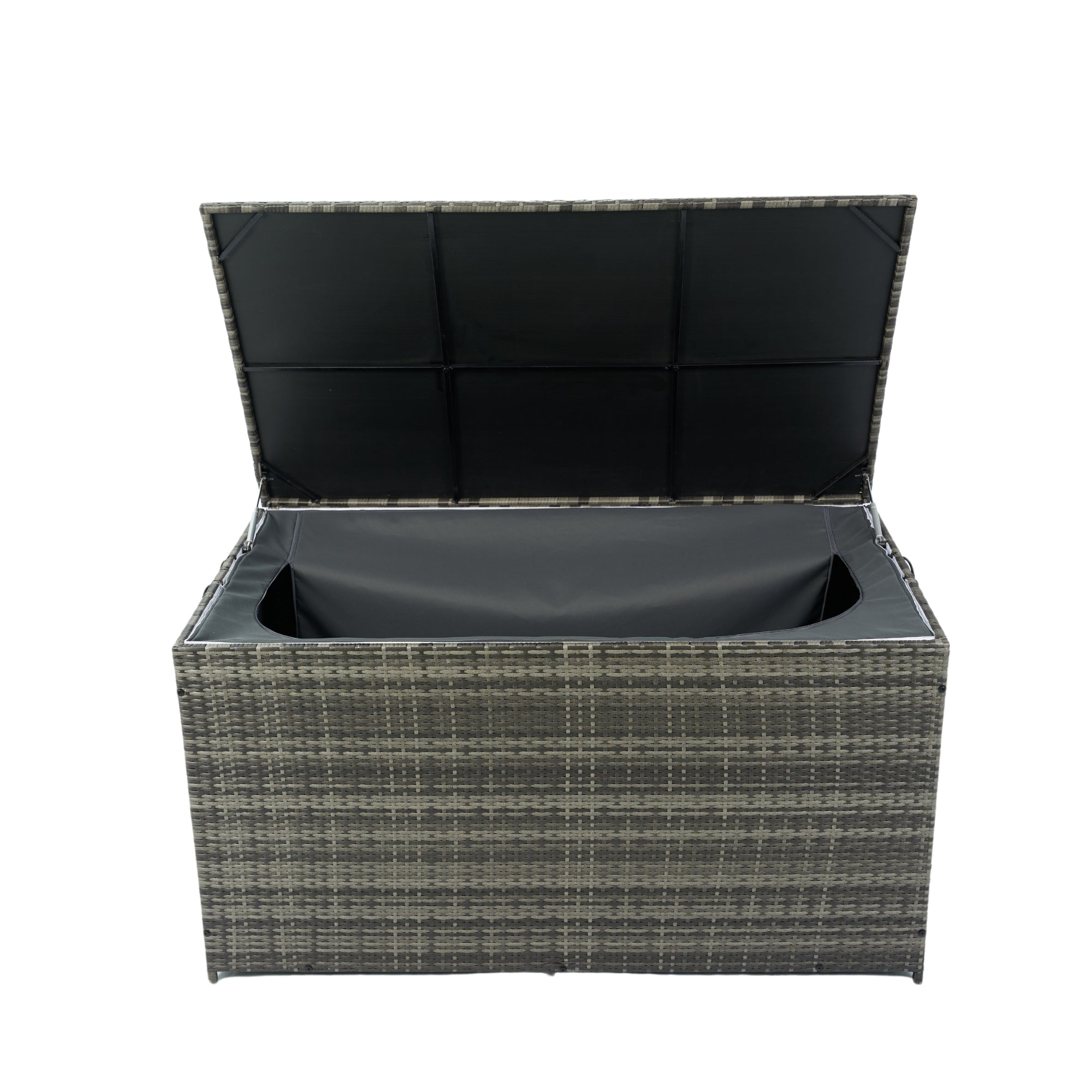 200 Gal. Gray Wicker Outdoor Deck Boxes with Lid BOELEPSTG02GR