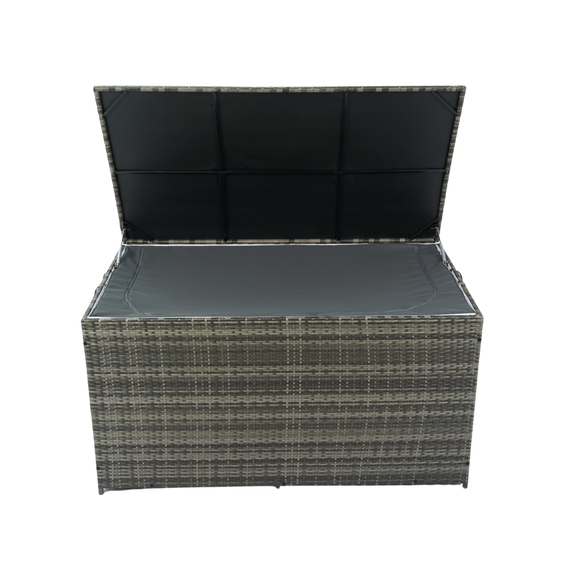 200 Gal. Gray Wicker Outdoor Deck Boxes with Lid BOELEPSTG02GR