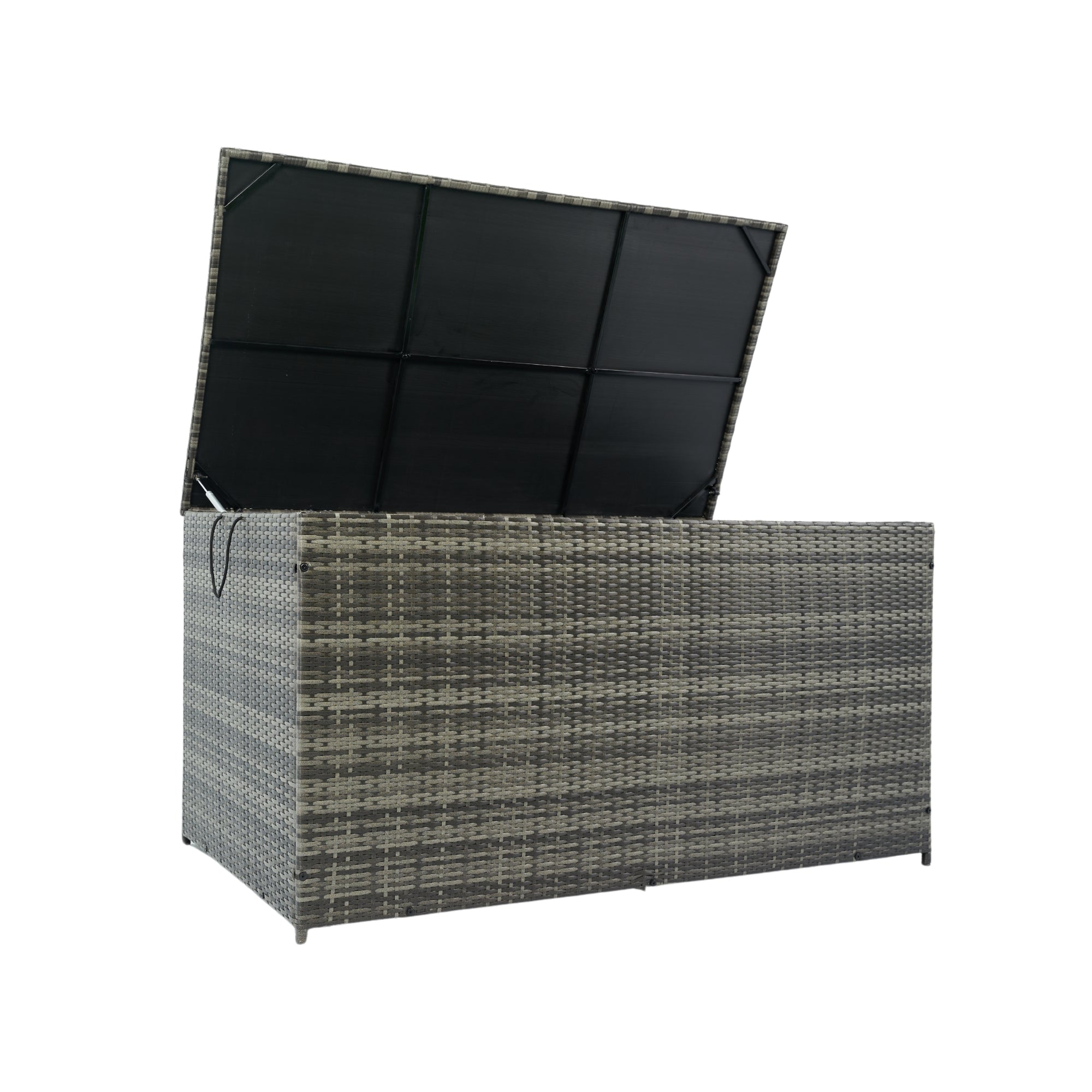 200 Gal. Gray Wicker Outdoor Deck Boxes with Lid BOELEPSTG02GR