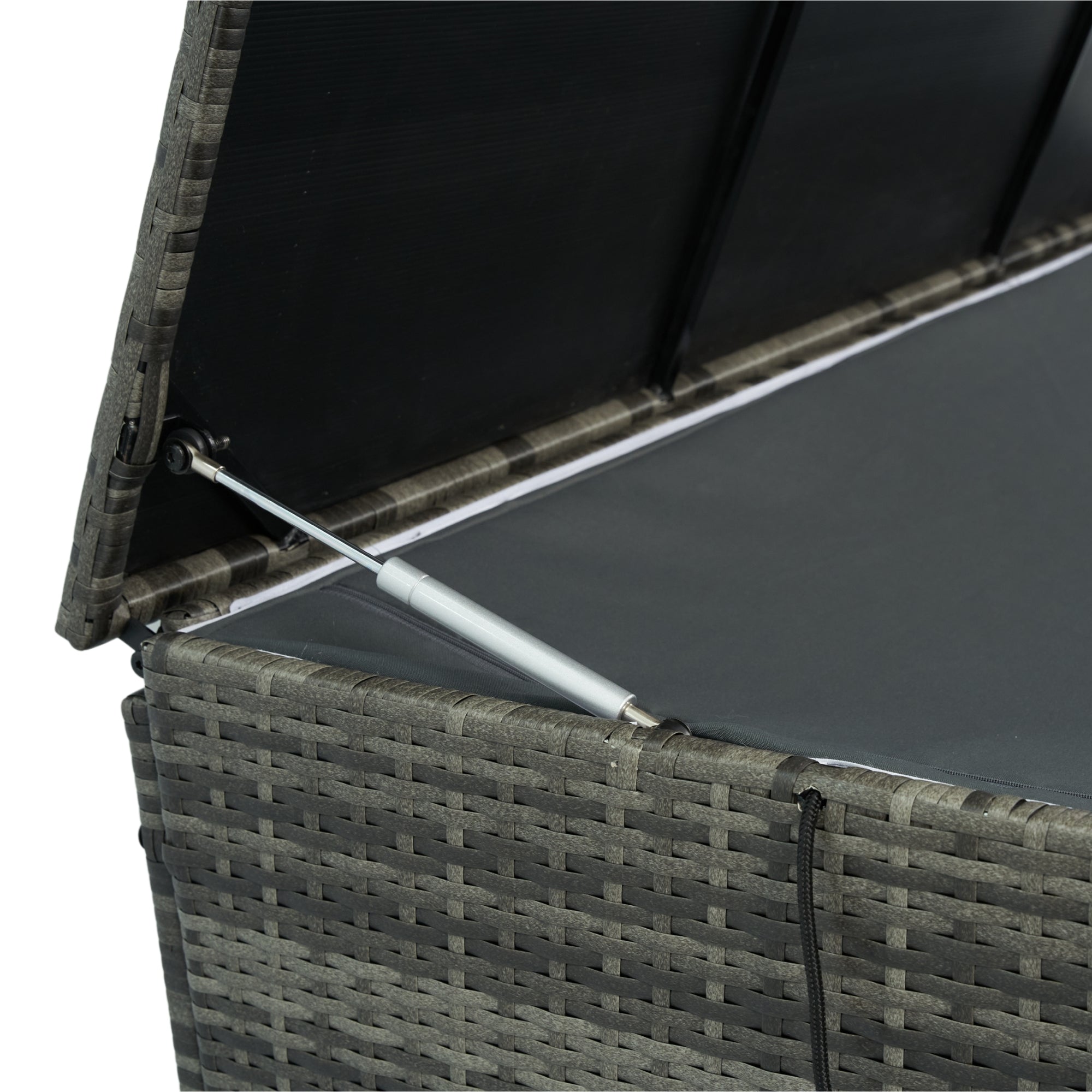 200 Gal. Gray Wicker Outdoor Deck Boxes with Lid BOELEPSTG02GR