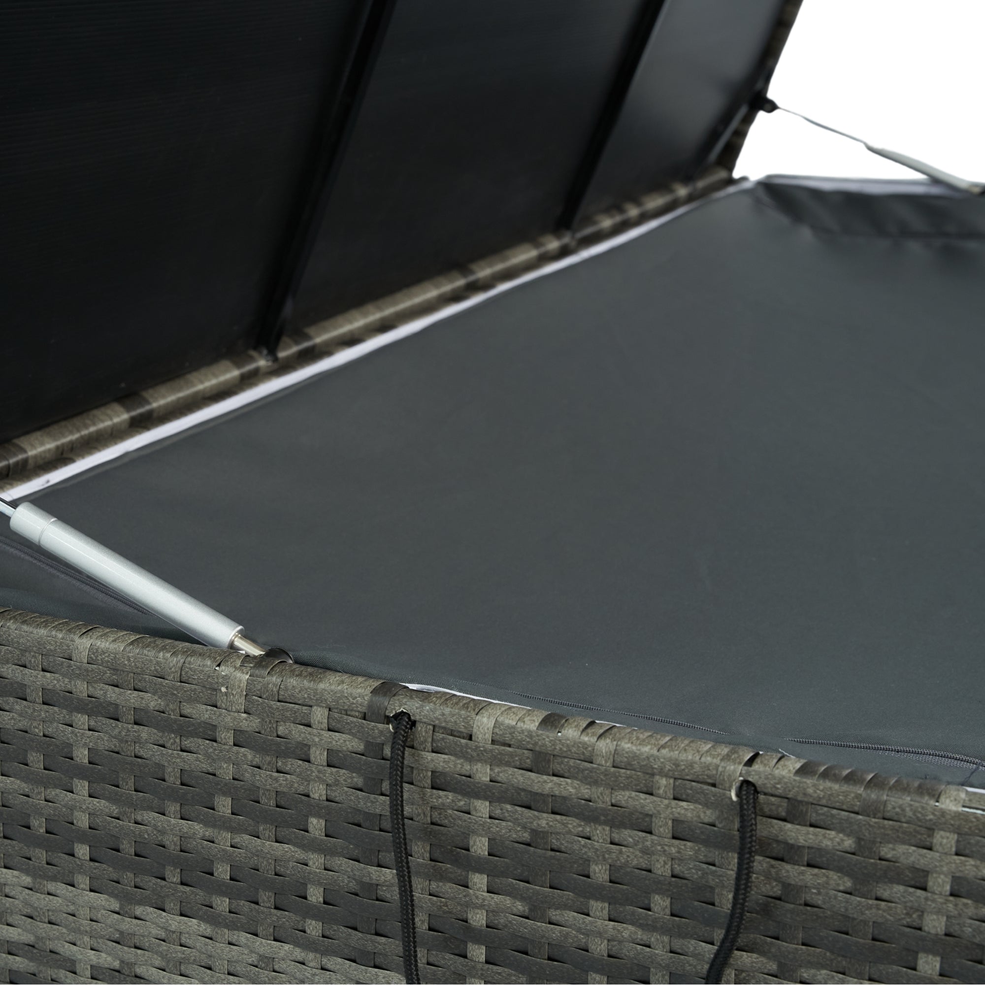 200 Gal. Gray Wicker Outdoor Deck Boxes with Lid BOELEPSTG02GR