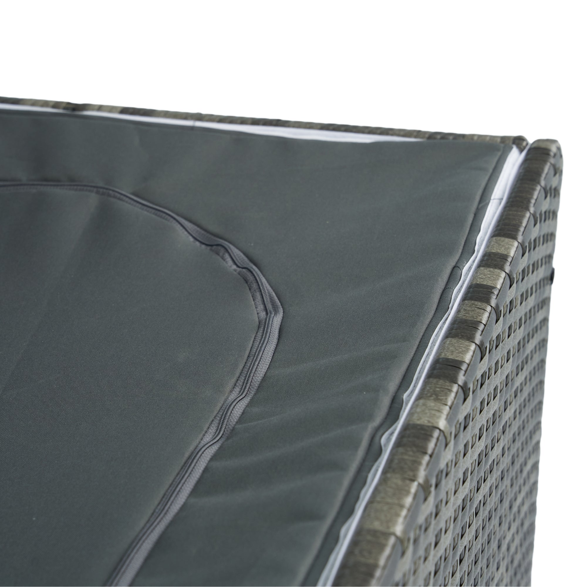 200 Gal. Gray Wicker Outdoor Deck Boxes with Lid BOELEPSTG02GR