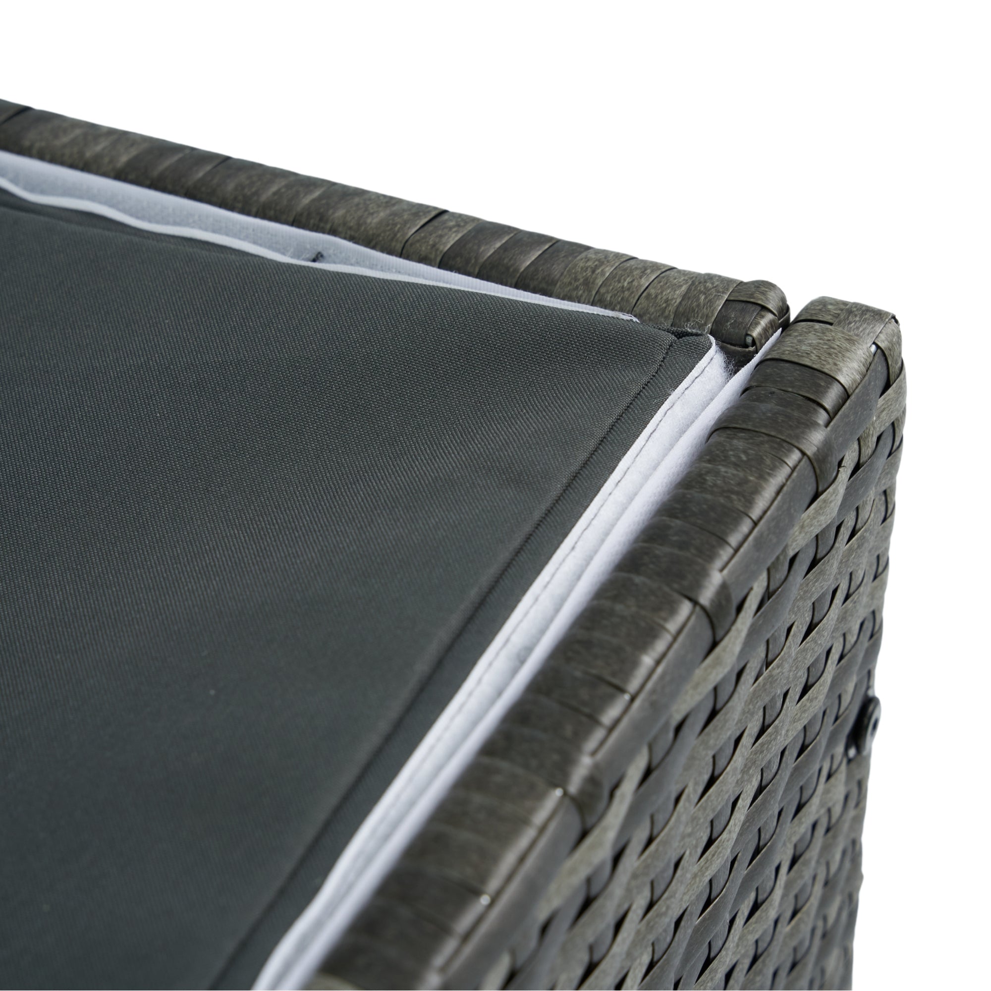 200 Gal. Gray Wicker Outdoor Deck Boxes with Lid BOELEPSTG02GR
