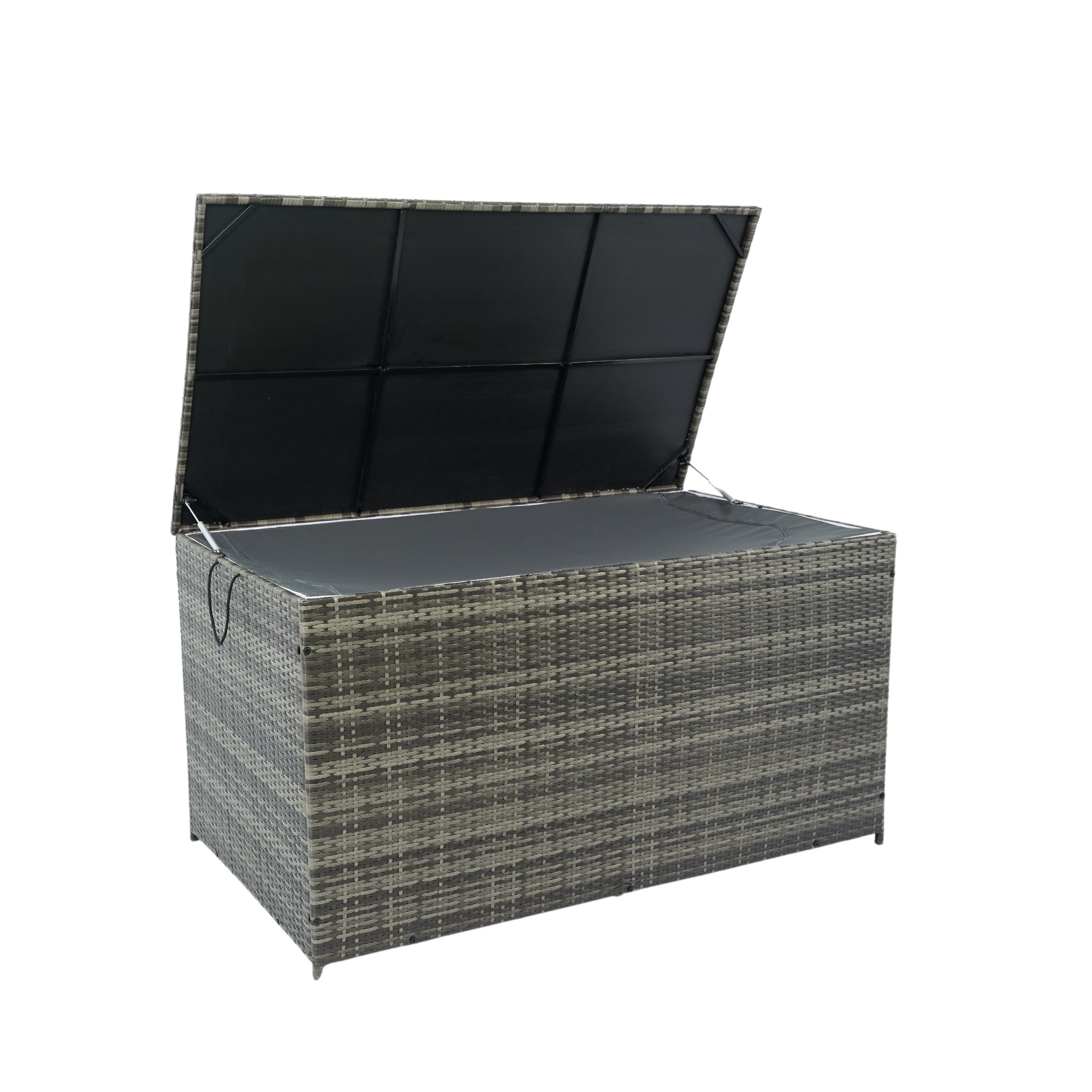 200 Gal. Gray Wicker Outdoor Deck Boxes with Lid BOELEPSTG02GR