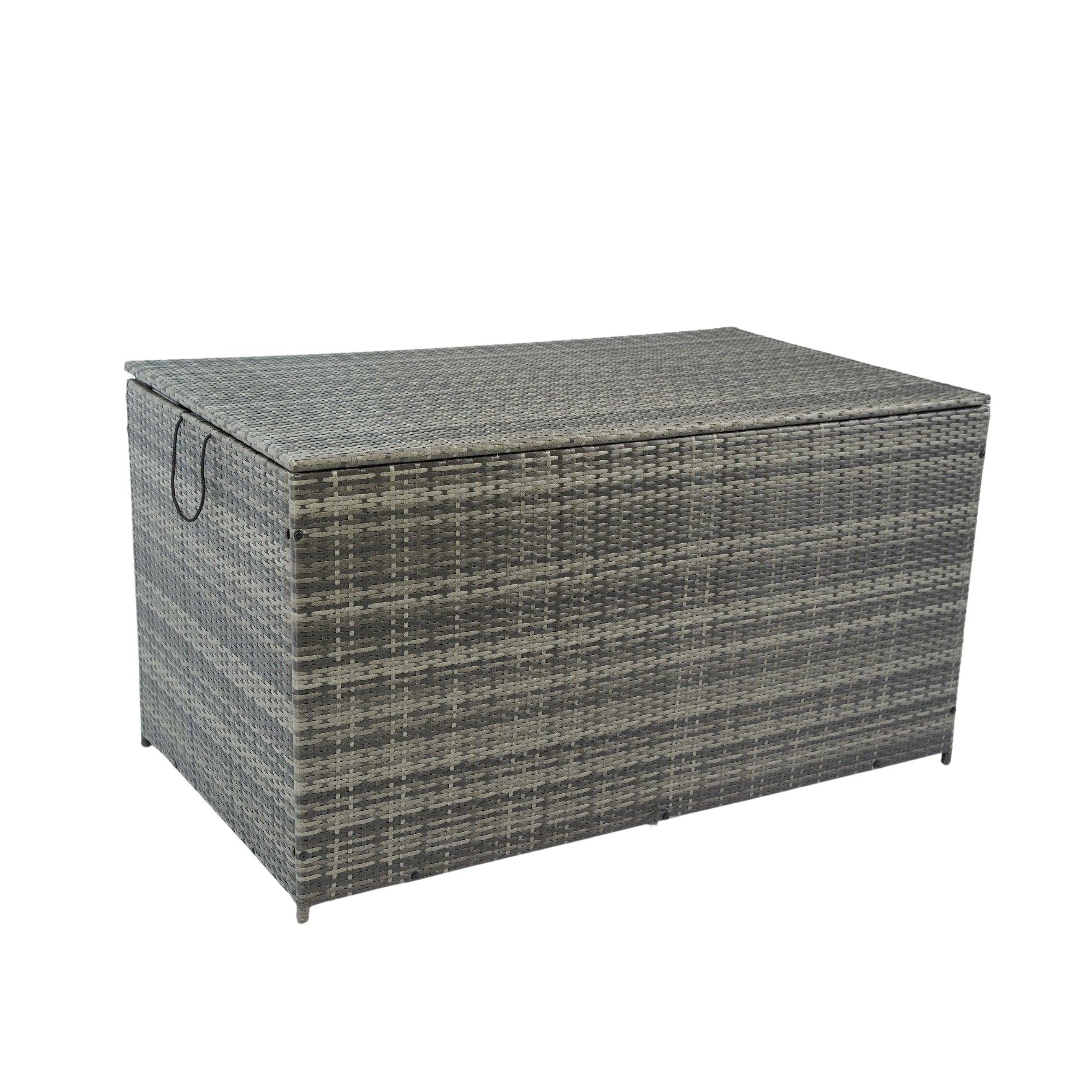 200 Gal. Gray Wicker Outdoor Deck Boxes with Lid BOELEPSTG02GR