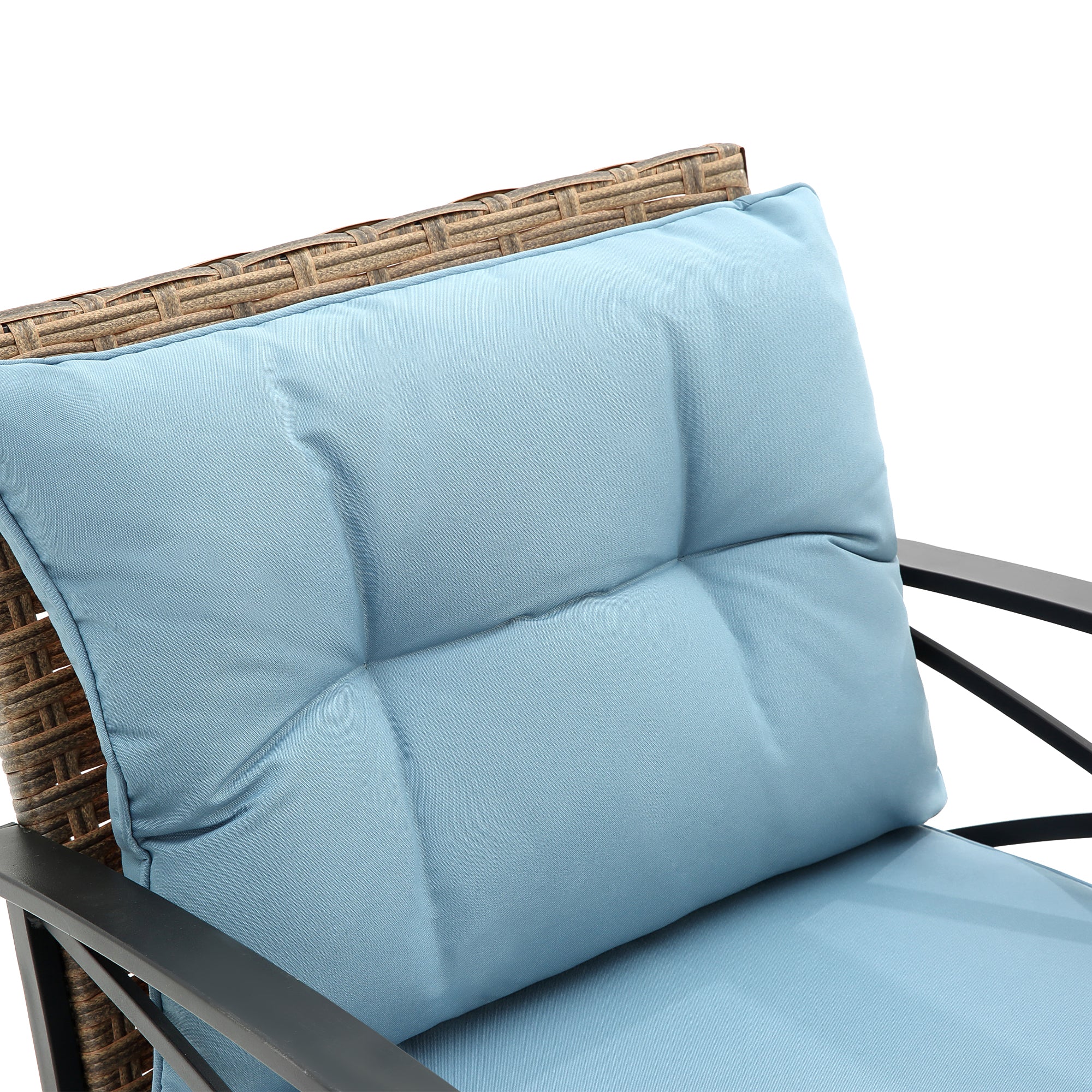 3-Piece Rattan Outdoor Rocking Set Chair BOHFPC01BL