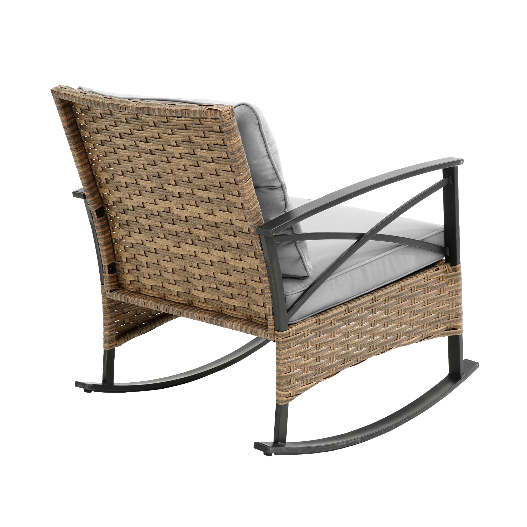 3-Piece Rattan Outdoor Rocking Set Chair BOHFPC01GR