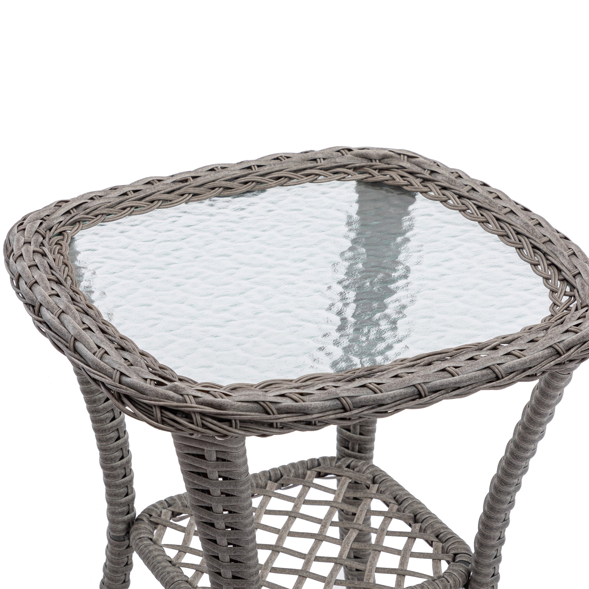 3-Piece Outdoor Rocker Chairs with Thickened Cushions and Glass Coffee Table BOHFPC02BL