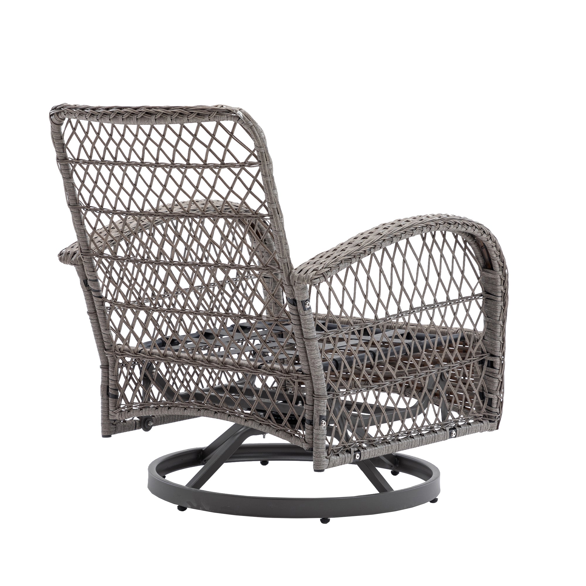 3-Piece Outdoor Rocker Chairs with Thickened Cushions and Glass Coffee Table BOHFPC02BL