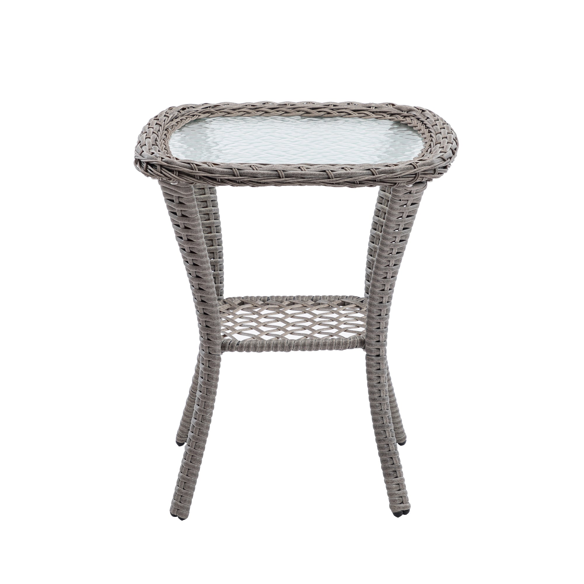 3-Piece Outdoor Rocker Chairs with Thickened Cushions and Glass Coffee Table BOHFPC02BL