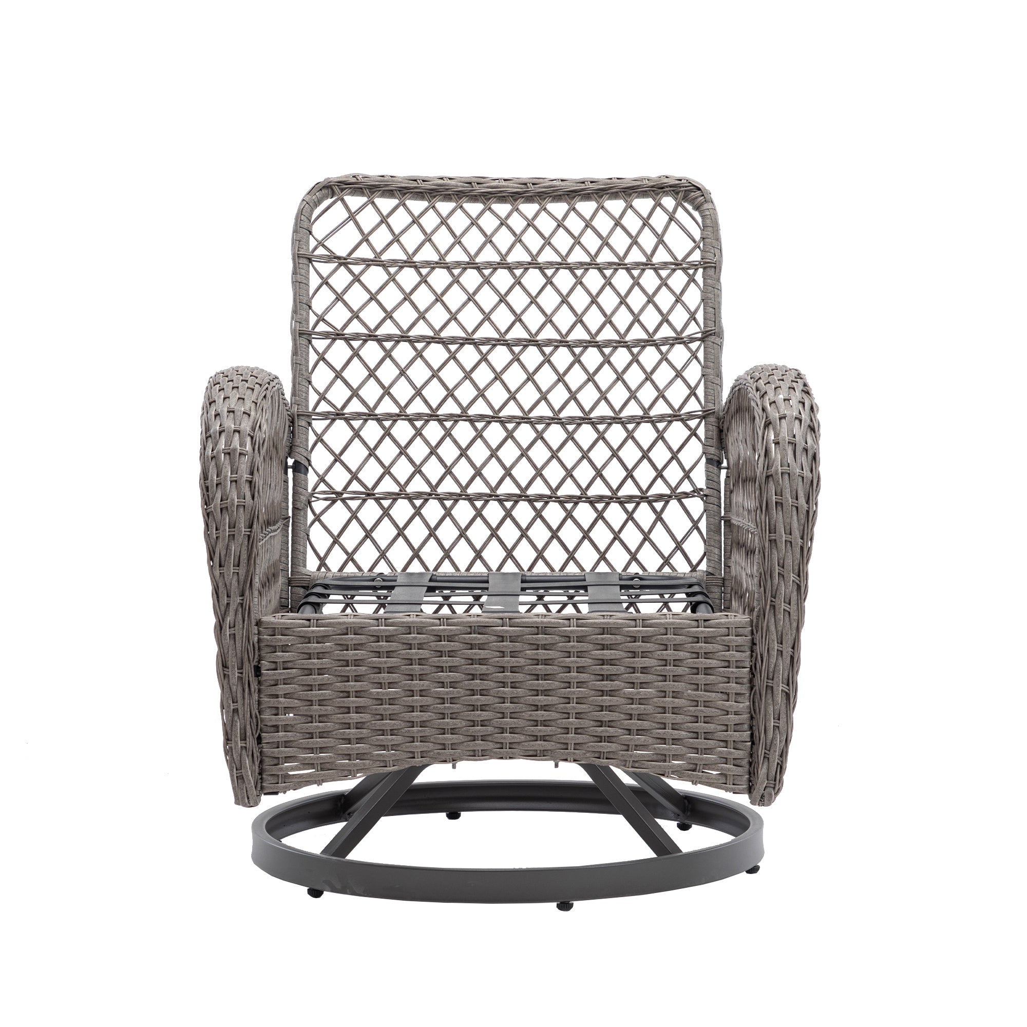 3-Piece Outdoor Rocker Chairs with Thickened Cushions and Glass Coffee Table BOHFPC02BL