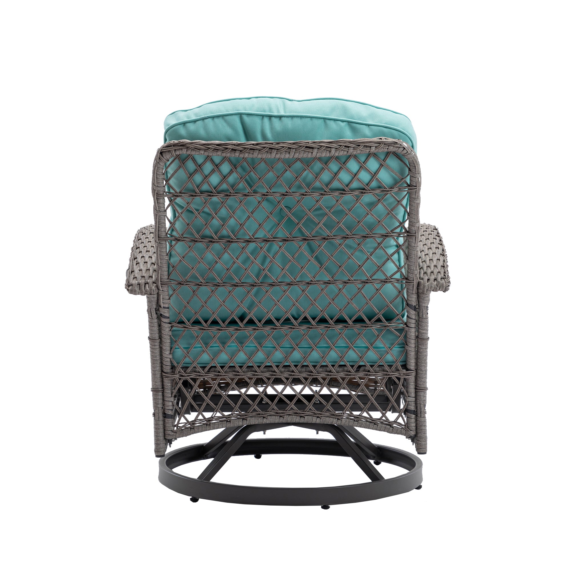 3-Piece Outdoor Rocker Chairs with Thickened Cushions and Glass Coffee Table BOHFPC02BL