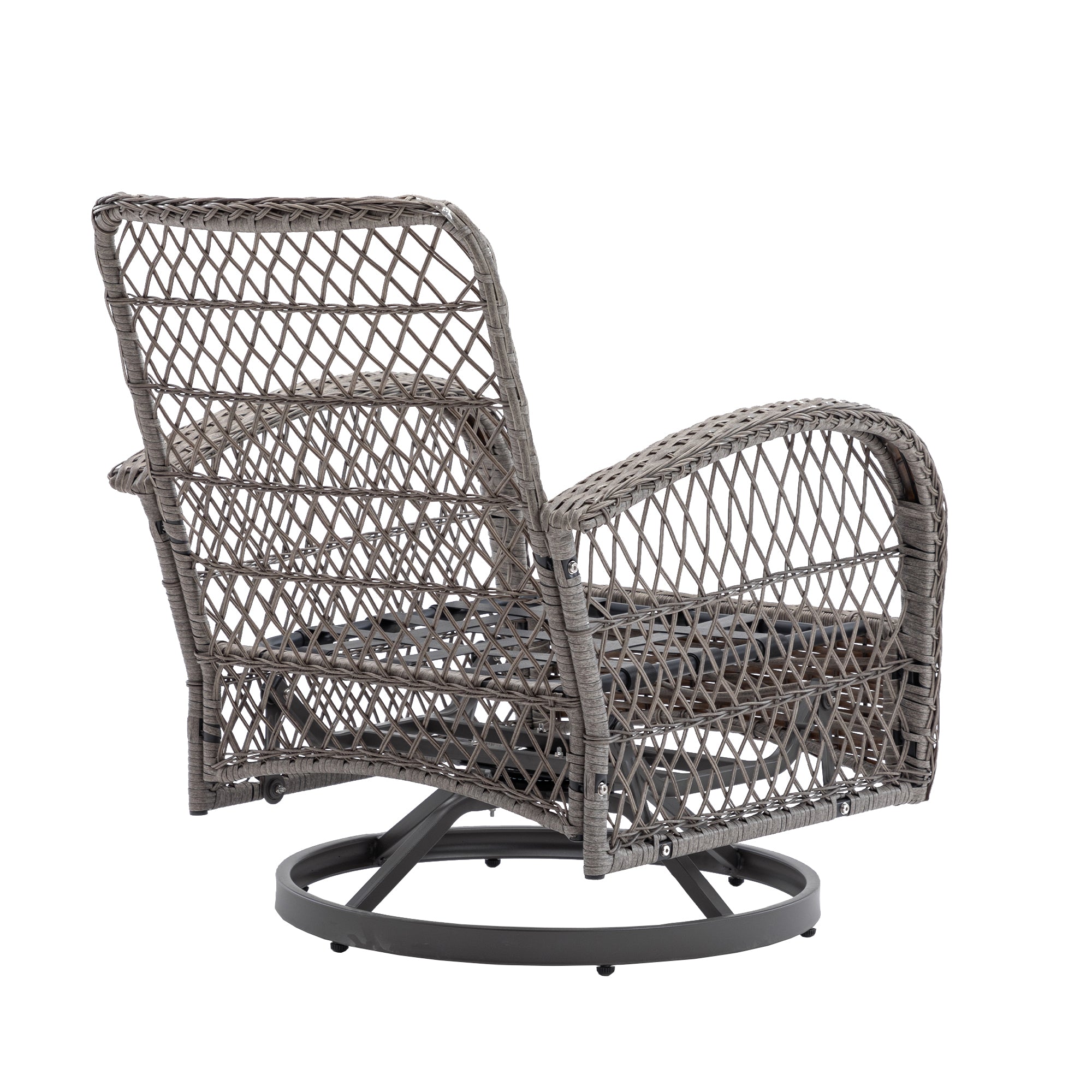 3-Piece Outdoor Rocker Chairs with Thickened Cushions and Glass Coffee Table BOHFPC02KH