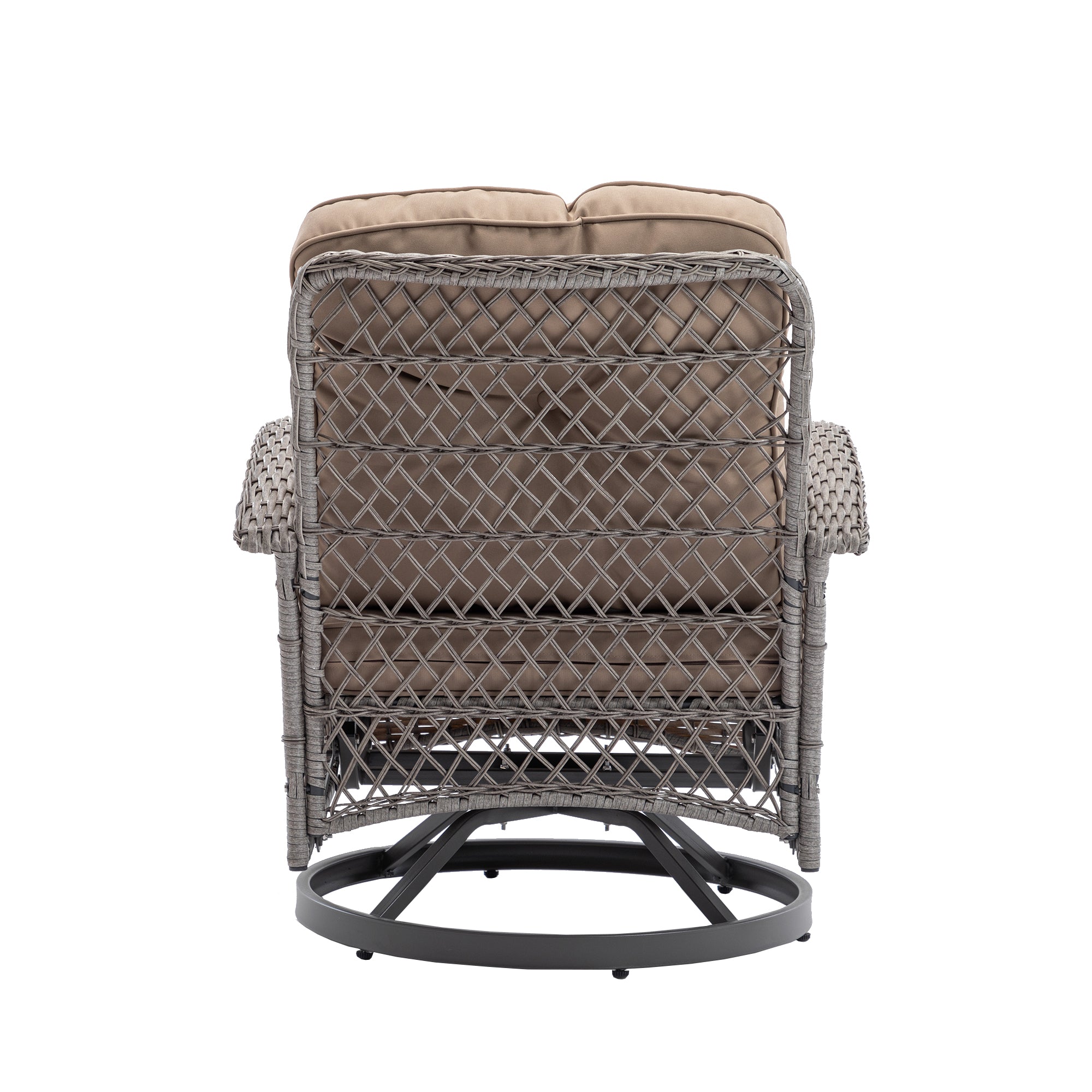 3-Piece Outdoor Rocker Chairs with Thickened Cushions and Glass Coffee Table BOHFPC02KH