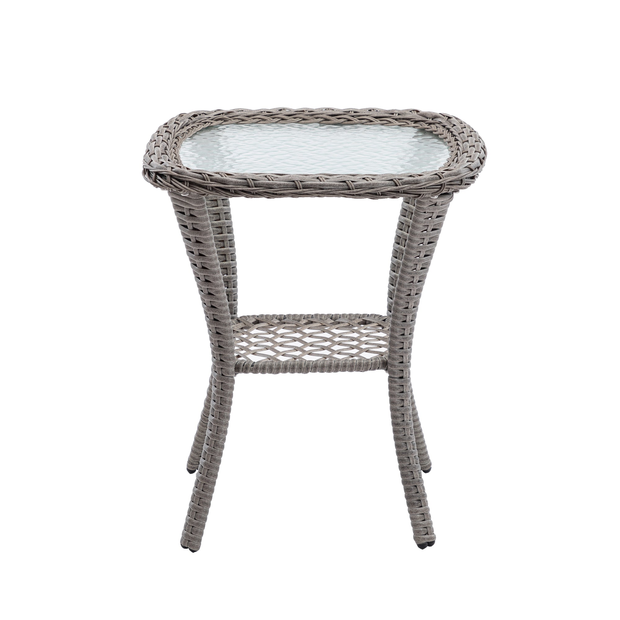 3-Piece Outdoor Rocker Chairs with Thickened Cushions and Glass Coffee Table BOHFPC02KH