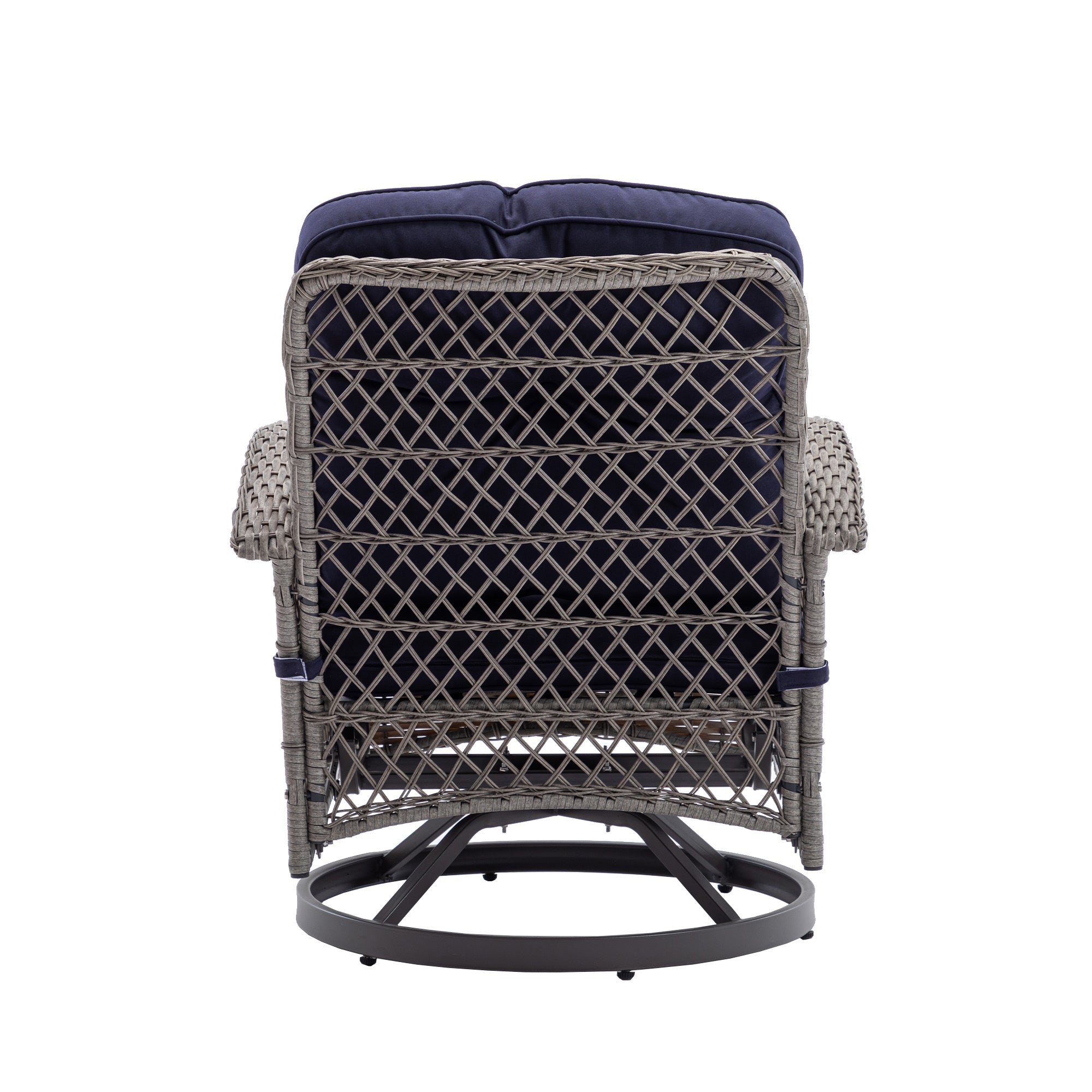 3-Piece Outdoor Rocker Chairs with Thickened Cushions and Glass Coffee Table